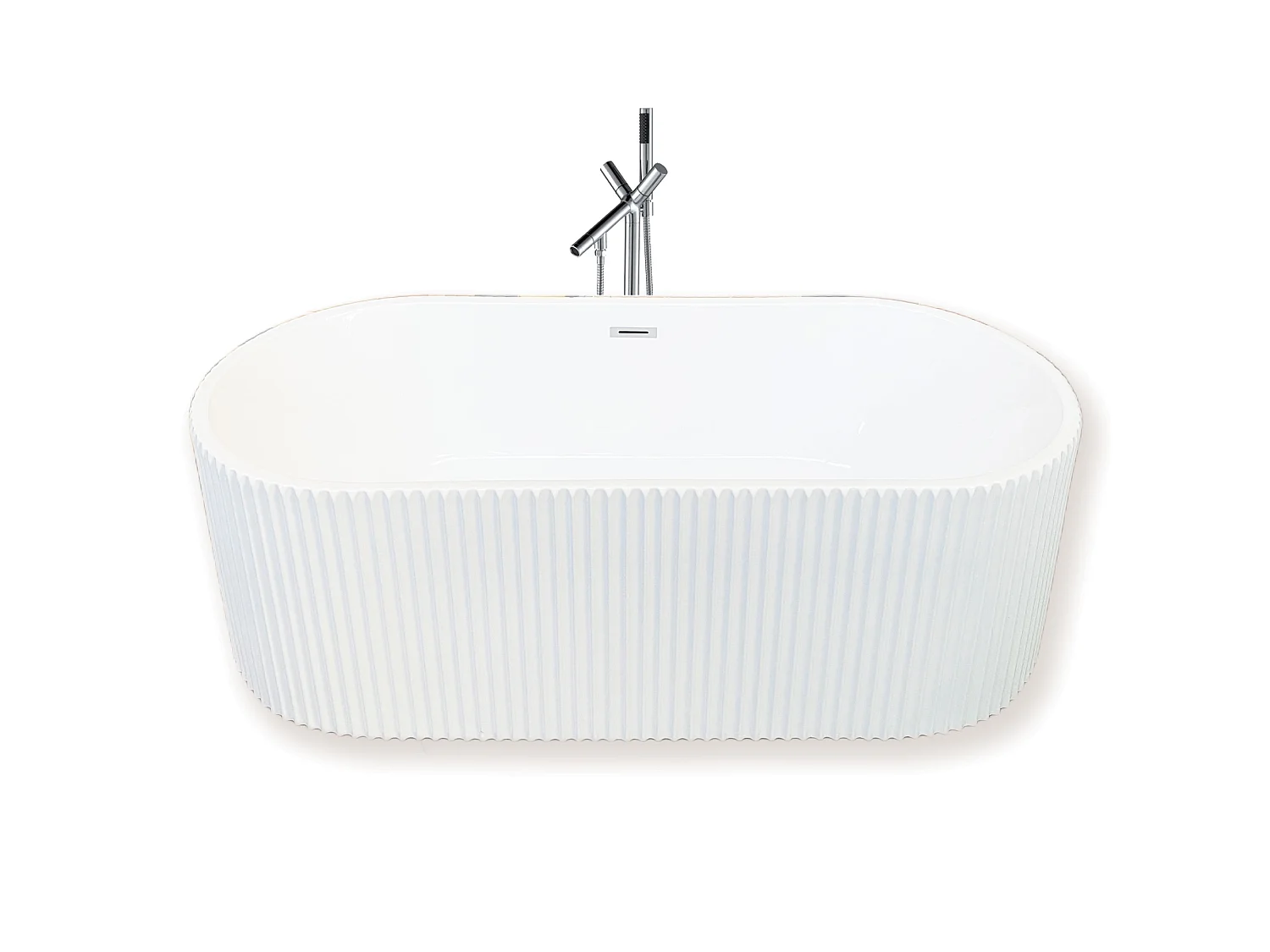 Freistehende Badewanne 168 x 74 cm + Mischbatterie – Hope