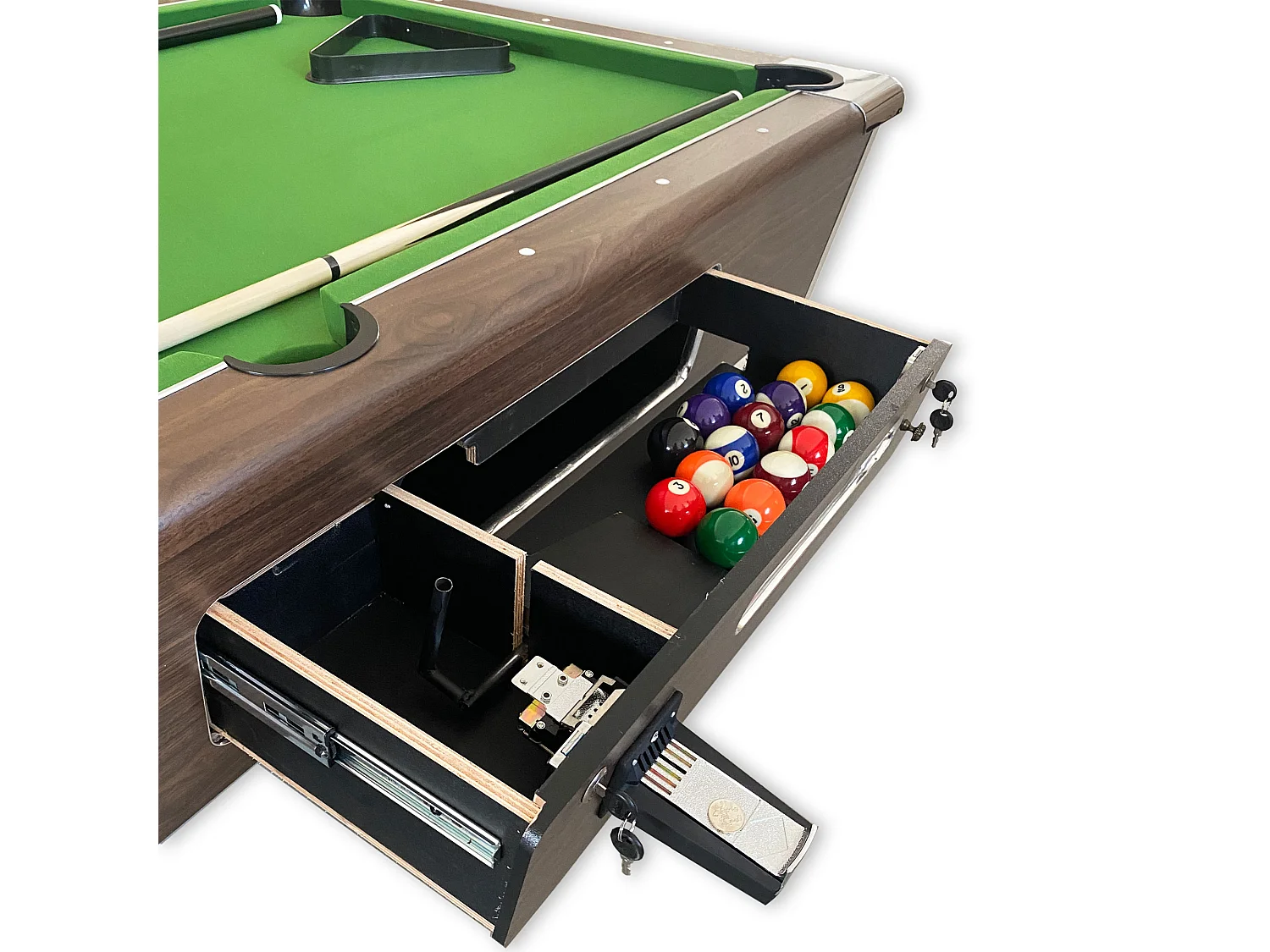 Table de Billard 7 pieds vert avec monnayeur manuel – Cosmos