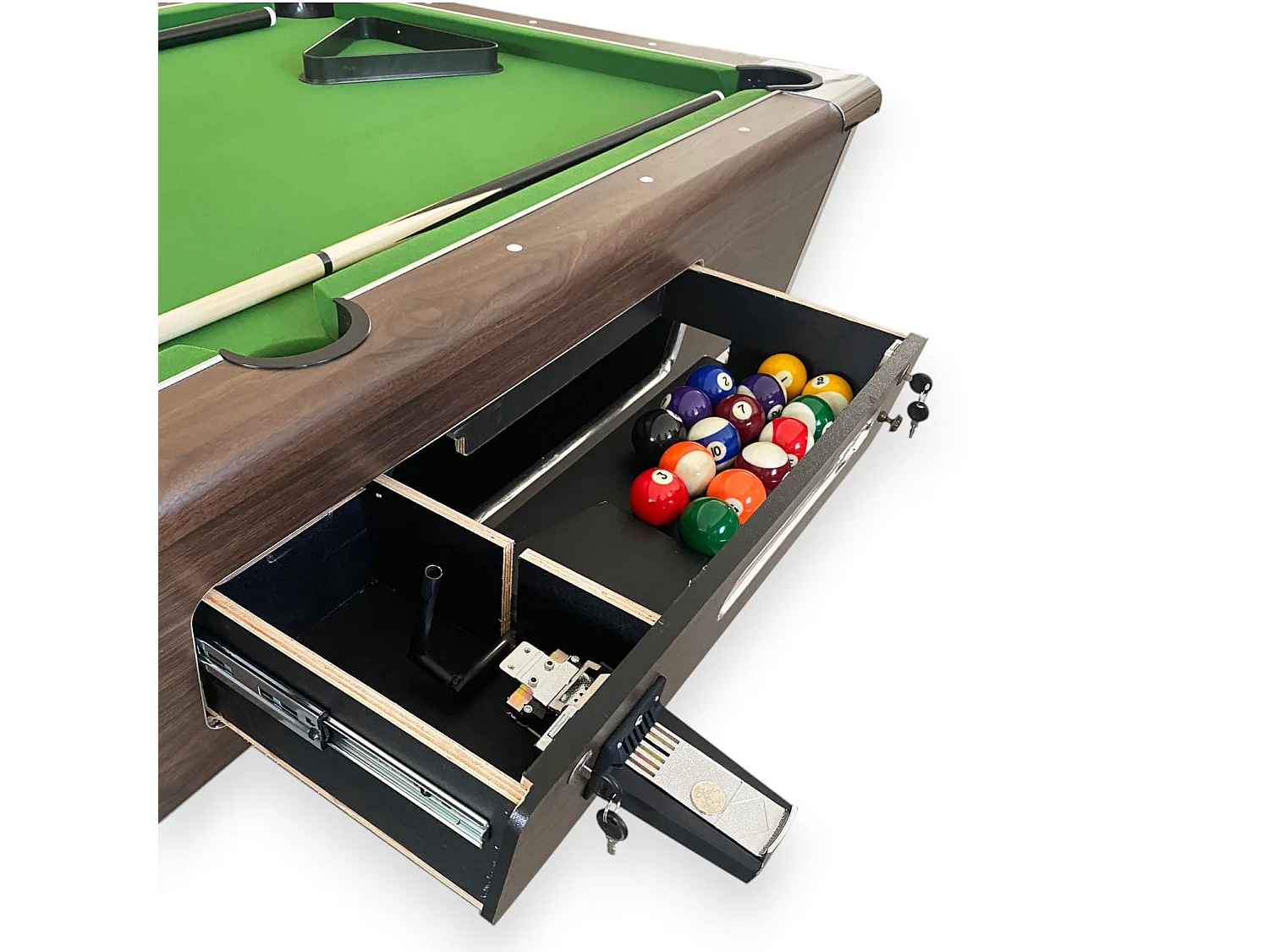 Table de Billard 7 pieds vert avec monnayeur manuel – Cosmos