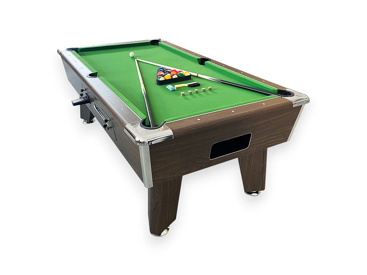 7 ft Green Pool Table with Manual Coin Mechanism – Cosmos