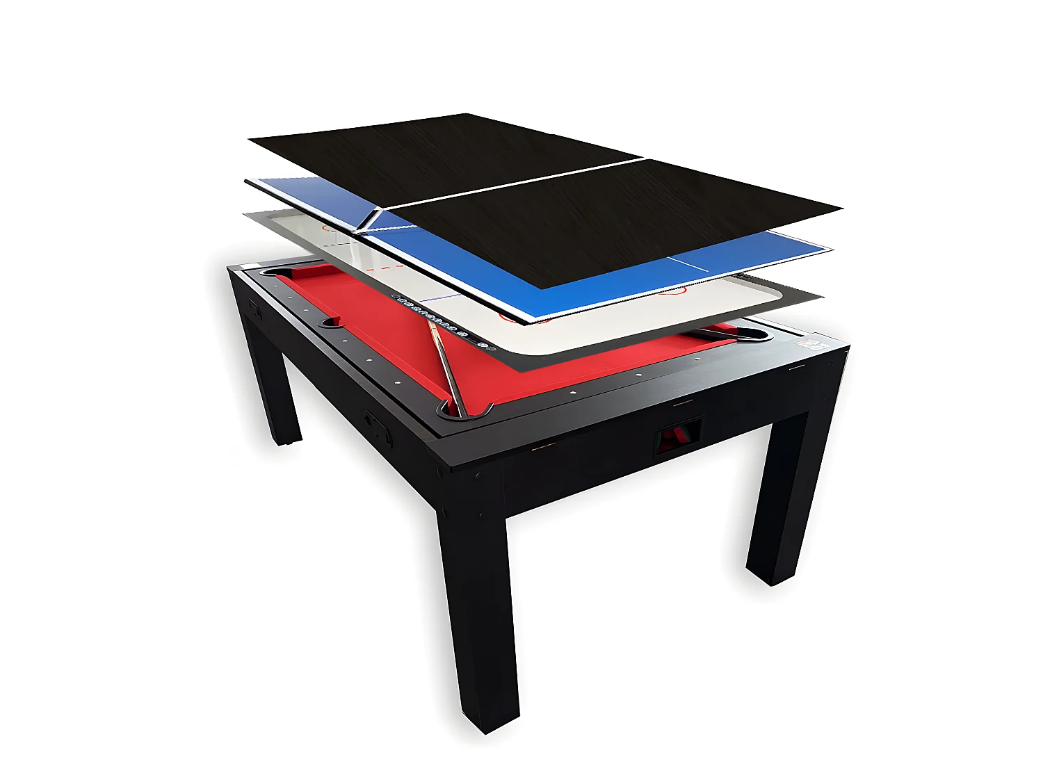 Table de Billard multi-jeux 7 FT Rouge Air Hockey + Table de Tennis + Table Top – Rocket