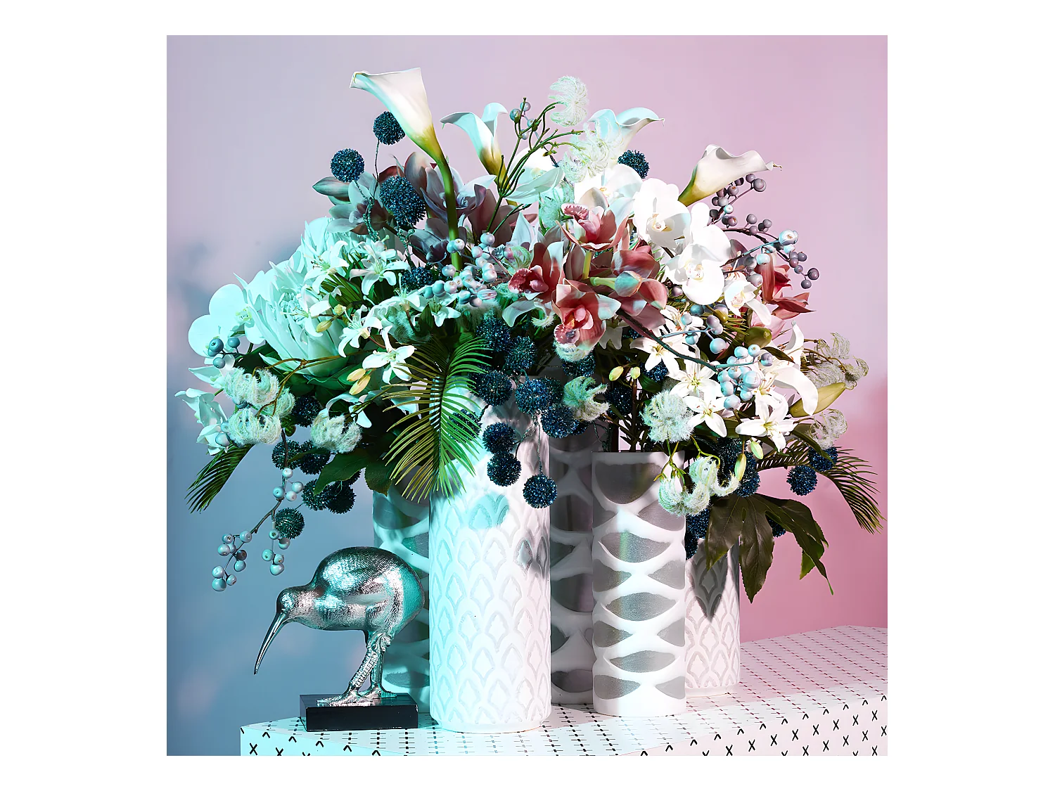 Branche de Pin Pailletée Izia Noël - Bleu / 127 cm