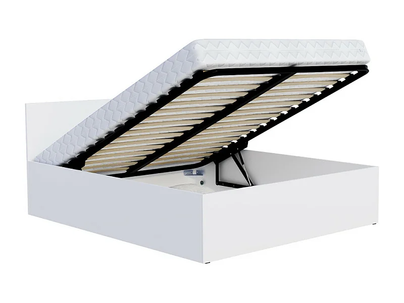 Lit coffre Paris 120 x 200 cm avec sommier à lattes relevable Blanc