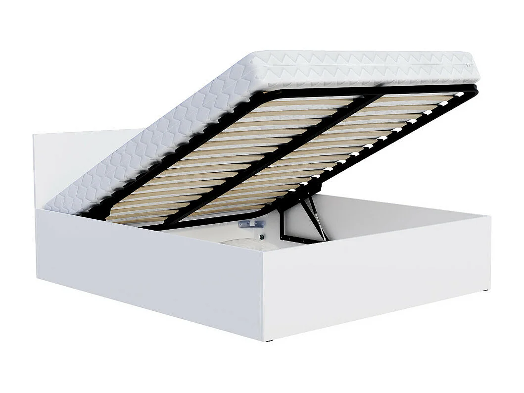 Lit coffre Paris 120 x 200 cm avec sommier à lattes relevable Blanc