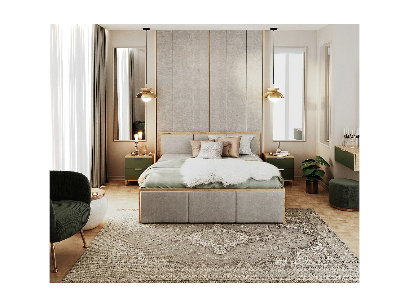 Lit coffre Barcelona 120 x 200 cm avec sommier à lattes relevable Chêne - Gris clair