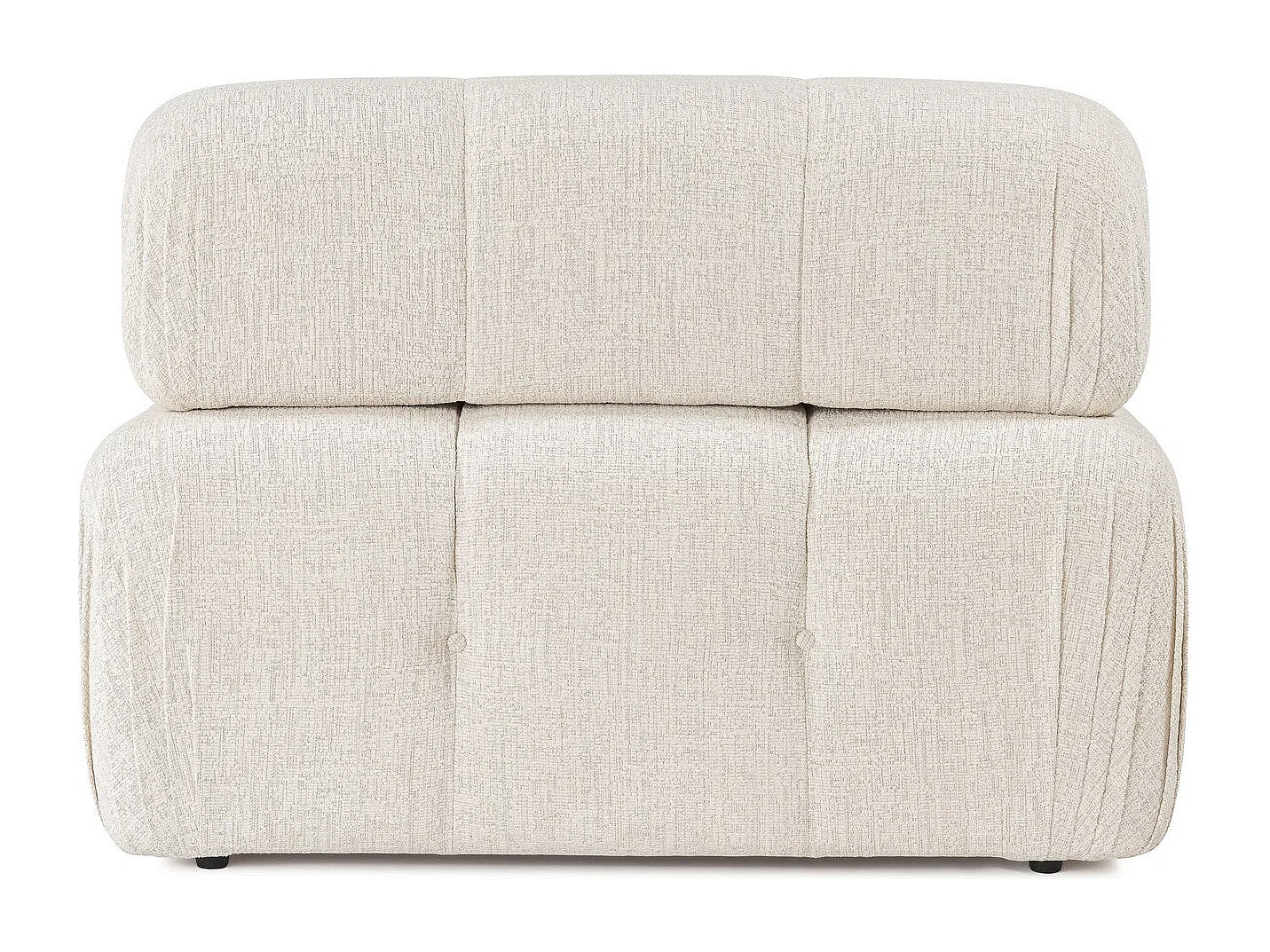 Elegante sillón de 1 plaza, color crema, 100 cm x 100 cm x 80 cm | Estructura de madera de haya y aglomerado, 100% poliéster, espuma 28 DNS