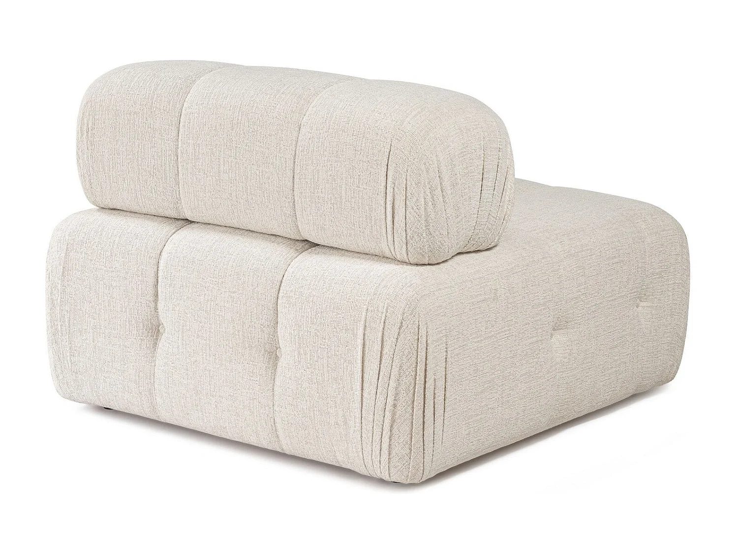 Elegante sillón de 1 plaza, color crema, 100 cm x 100 cm x 80 cm | Estructura de madera de haya y aglomerado, 100% poliéster, espuma 28 DNS