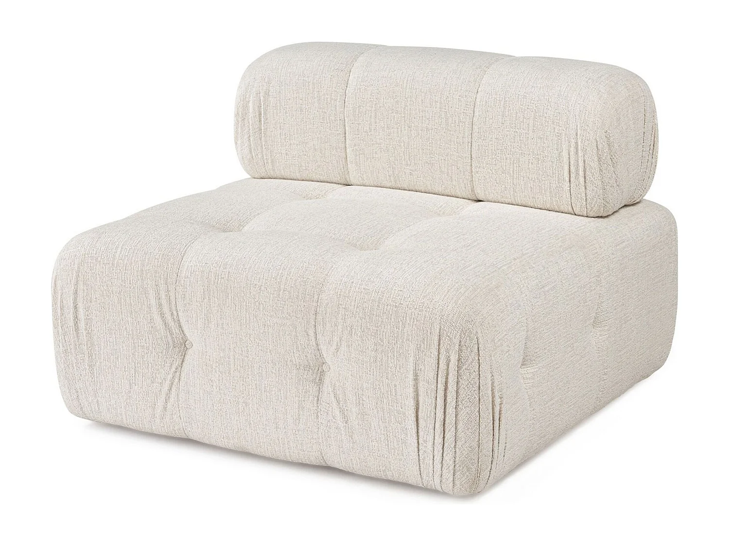 Poltrona elegante de 1 lugar, cor creme, 100 cm x 100 cm x 80 cm | Estrutura em madeira de faia e aglomerado, 100% poliéster, espuma 28 DNS | Design m