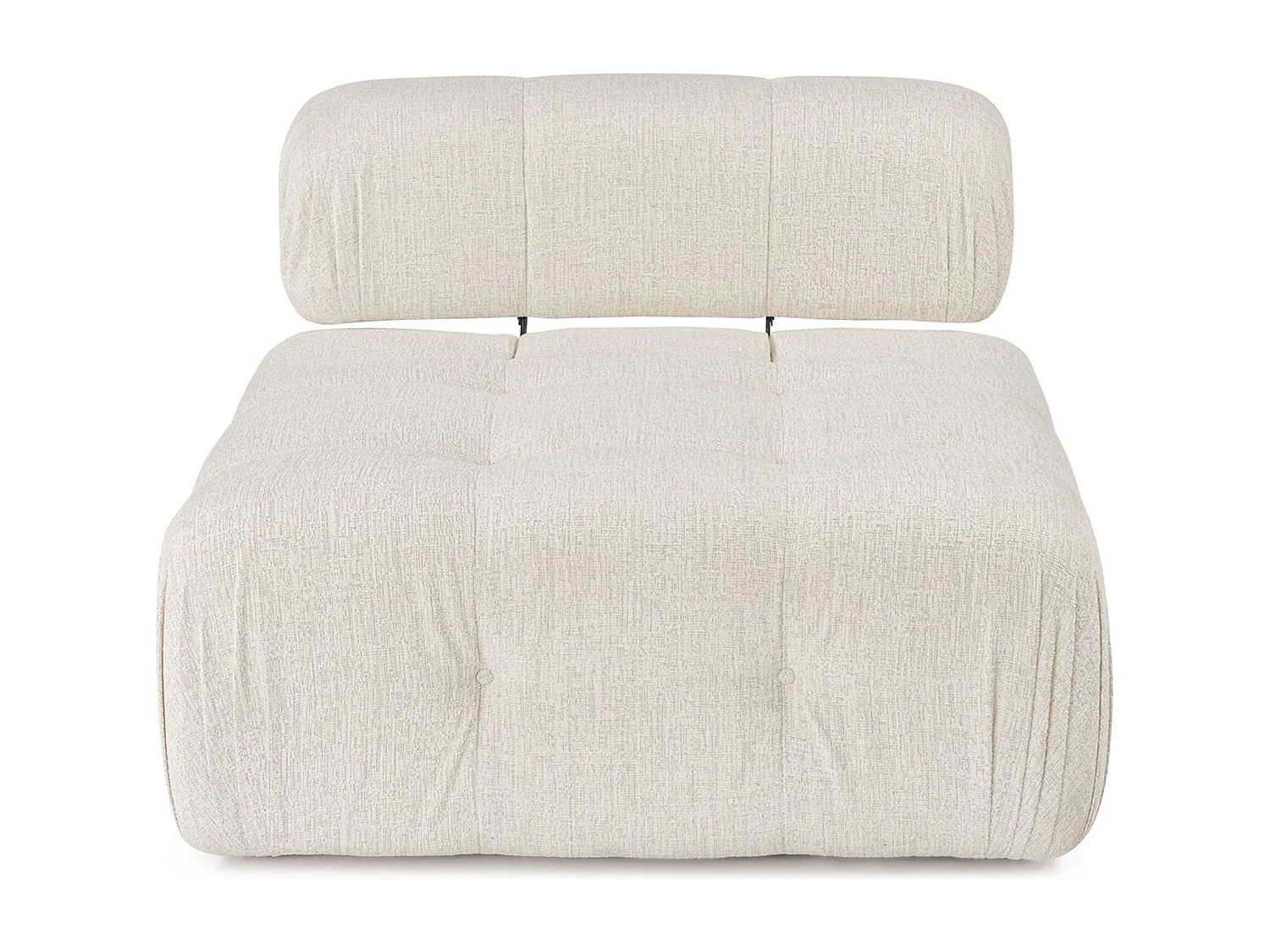 Poltrona elegante de 1 lugar, cor creme, 100 cm x 100 cm x 80 cm | Estrutura em madeira de faia e aglomerado, 100% poliéster, espuma 28 DNS | Design m