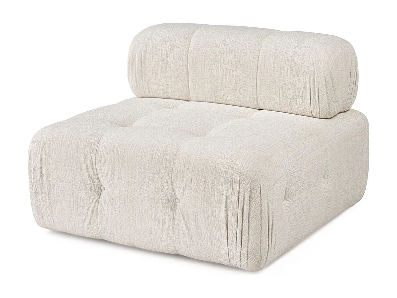 Poltrona elegante de 1 lugar, cor creme, 100 cm x 100 cm x 80 cm | Estrutura em madeira de faia e aglomerado, 100% poliéster, espuma 28 DNS | Design m