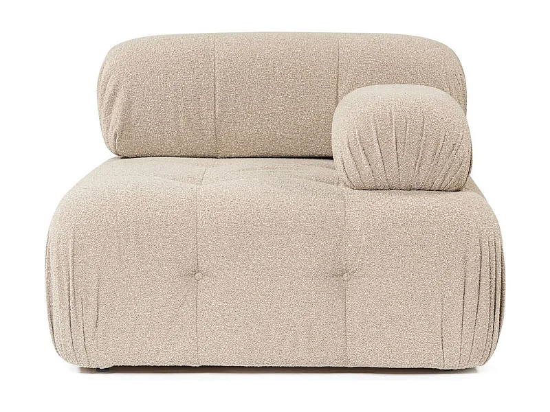 Elegante sillón de 1 plaza, color melocotón, 100 cm x 100 cm x 80 cm | Estructura de madera de haya y aglomerado, 100% poliéster, espuma 28