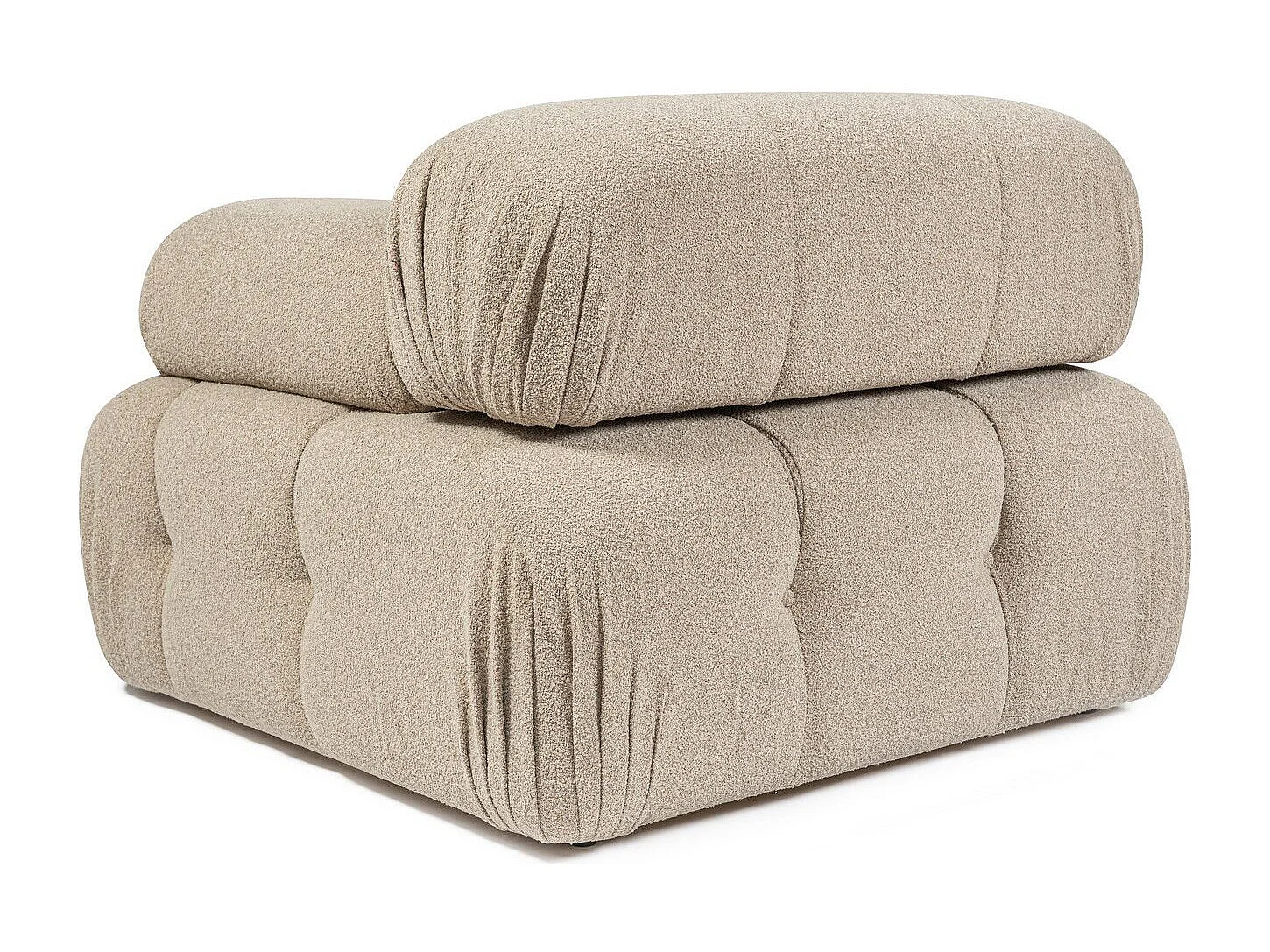 Elegante sillón de 1 plaza, color melocotón, 100 cm x 100 cm x 80 cm | Estructura de madera de haya y aglomerado, 100% poliéster, espuma 28