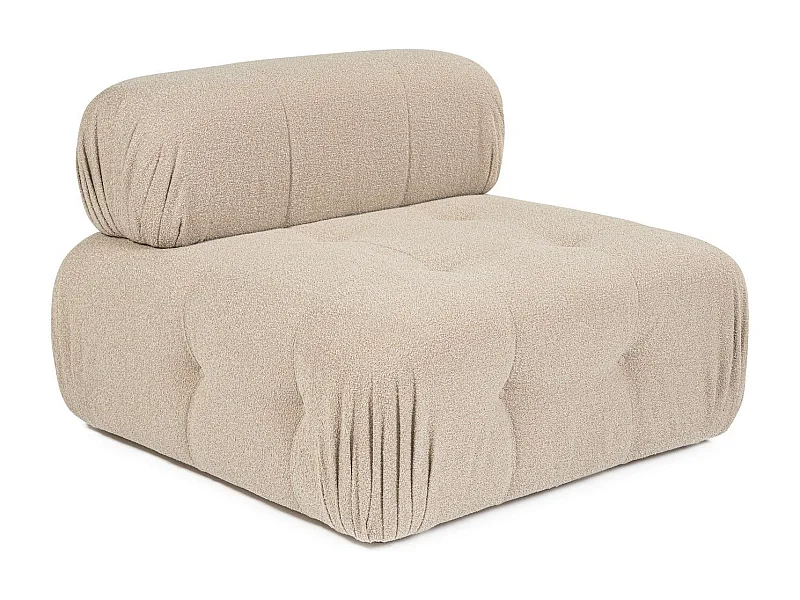 Elegante sillón de 1 plaza, color melocotón, 100 cm x 100 cm x 80 cm | Estructura de madera de haya y aglomerado, 100% poliéster, espuma 28