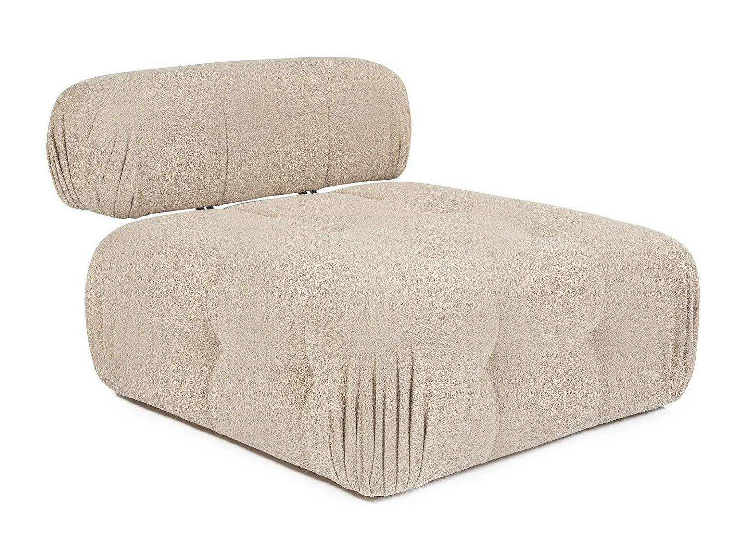 Elegante sillón de 1 plaza, color melocotón, 100 cm x 100 cm x 80 cm | Estructura de madera de haya y aglomerado, 100% poliéster, espuma 28