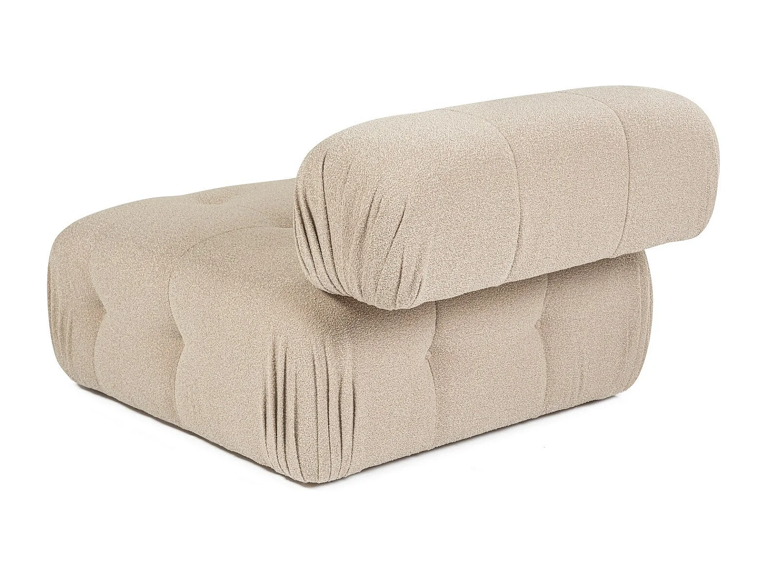 Elegante sillón de 1 plaza, color melocotón, 100 cm x 100 cm x 80 cm | Estructura de madera de haya y aglomerado, 100% poliéster, espuma 28