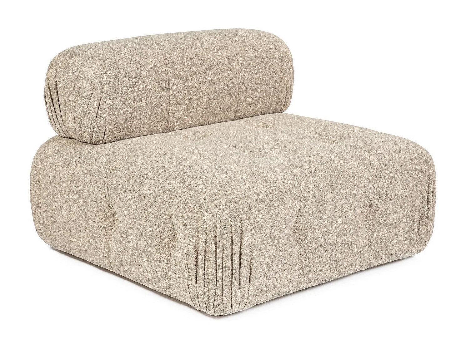 Fauteuil ou module 1 place Nounou Tissu bouclette Pêche