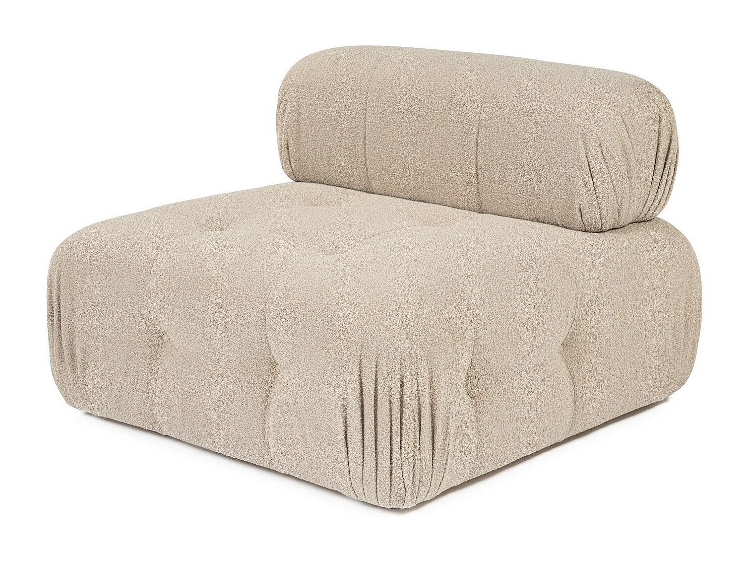 Fauteuil ou module 1 place Nounou Tissu bouclette Pêche