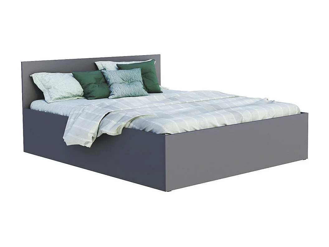 Lit coffre Paris 140 x 200 cm avec sommier à lattes relevable Gris