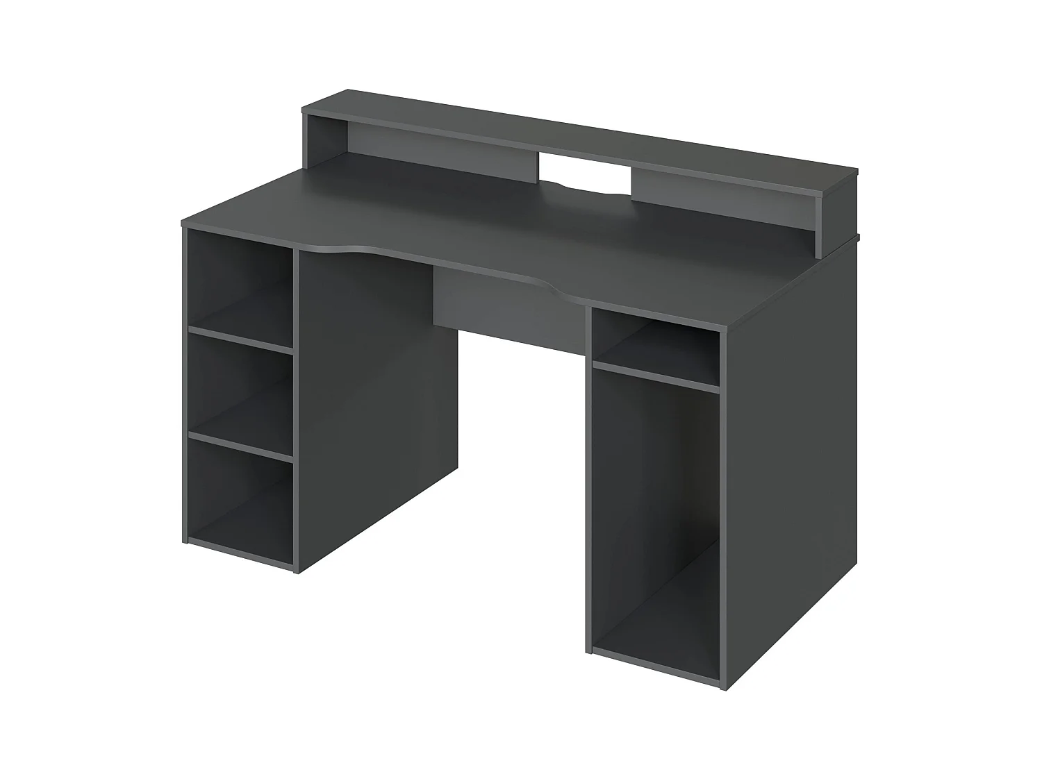 Table de bureau gamer OZONE - Noir - 136 x 67 x 88 cm - Avec étagere supérieure pour écran