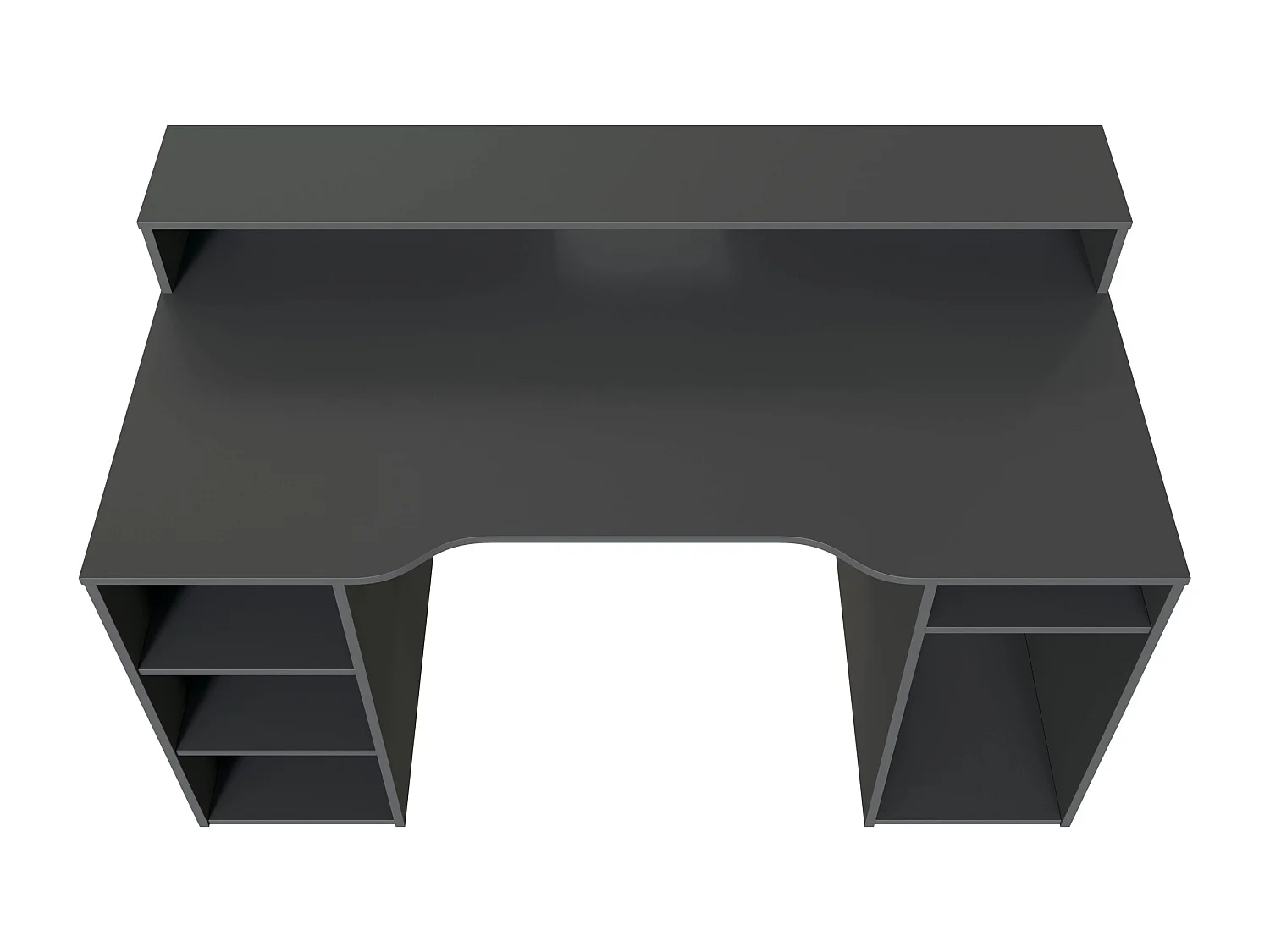 Table de bureau gamer OZONE - Noir - 136 x 67 x 88 cm - Avec étagere supérieure pour écran