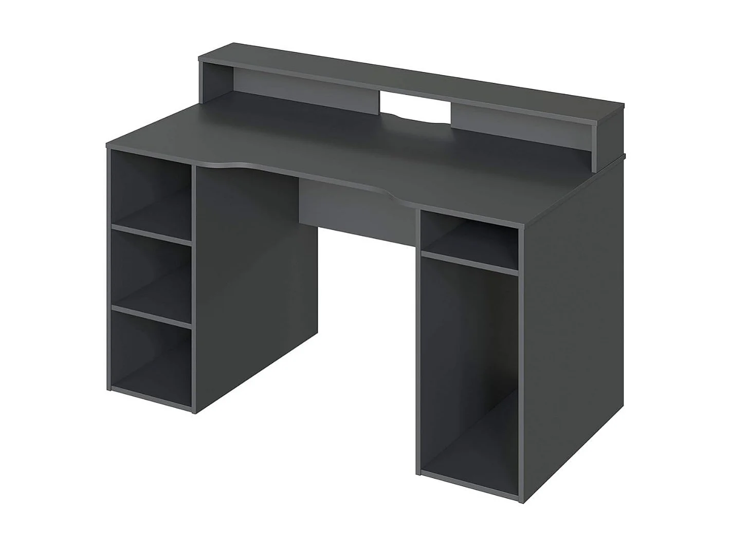 Table de bureau gamer OZONE - Noir - 136 x 67 x 88 cm - Avec étagere supérieure pour écran