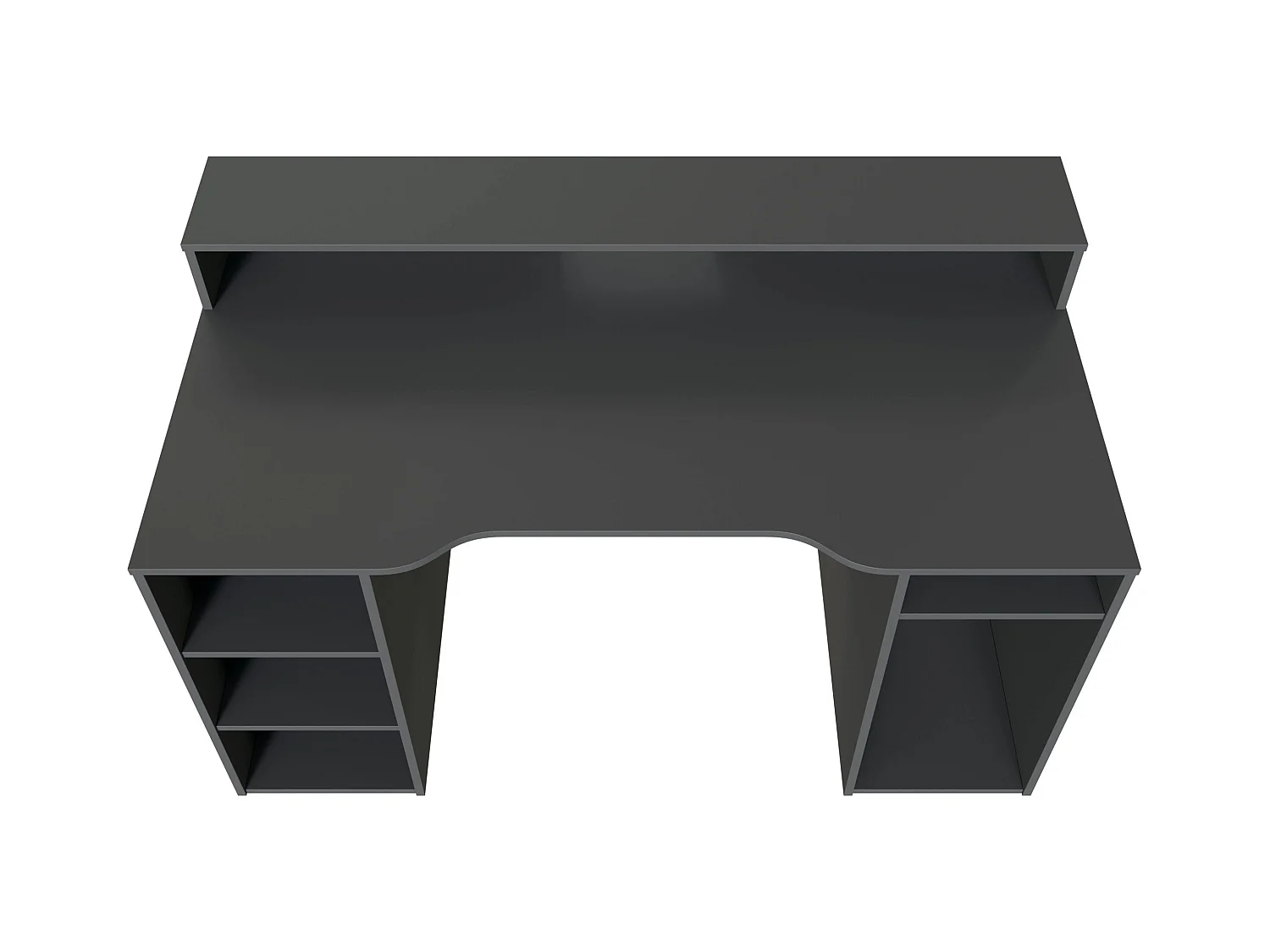 Table de bureau gamer OZONE - Noir - 136 x 67 x 88 cm - Avec étagere supérieure pour écran