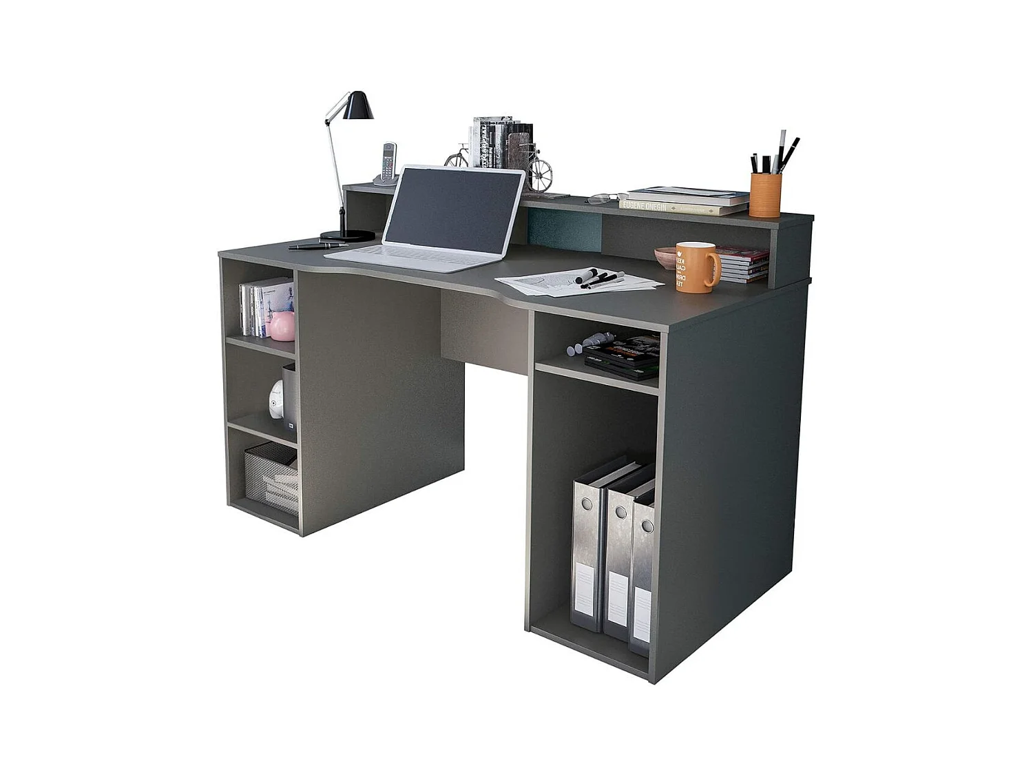 Table de bureau gamer OZONE - Noir - 136 x 67 x 88 cm - Avec étagere supérieure pour écran