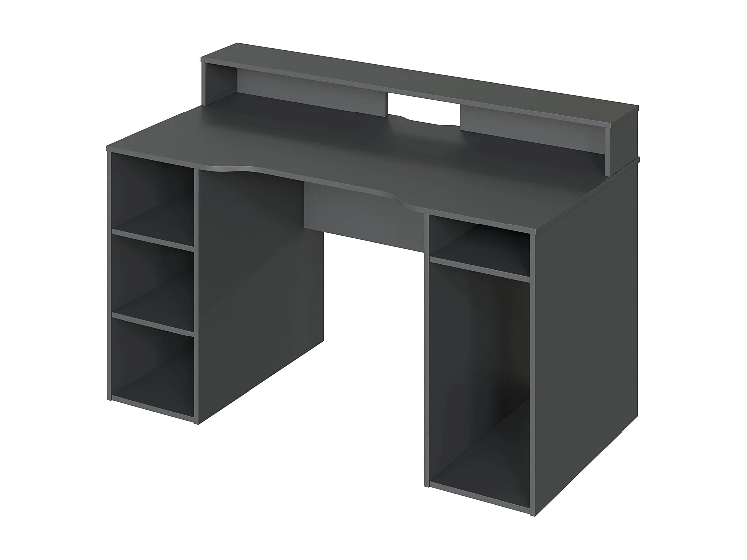 Table de bureau gamer OZONE - Noir - 136 x 67 x 88 cm - Avec étagere supérieure pour écran