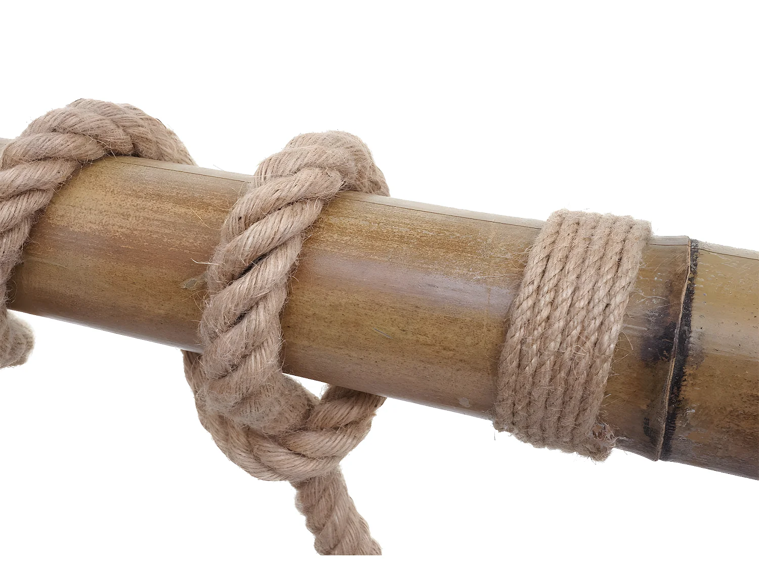 Suspension Lampe lustres style industrielle vintage bambou corde métal noir 3x abat-jour dôme 04_0003598