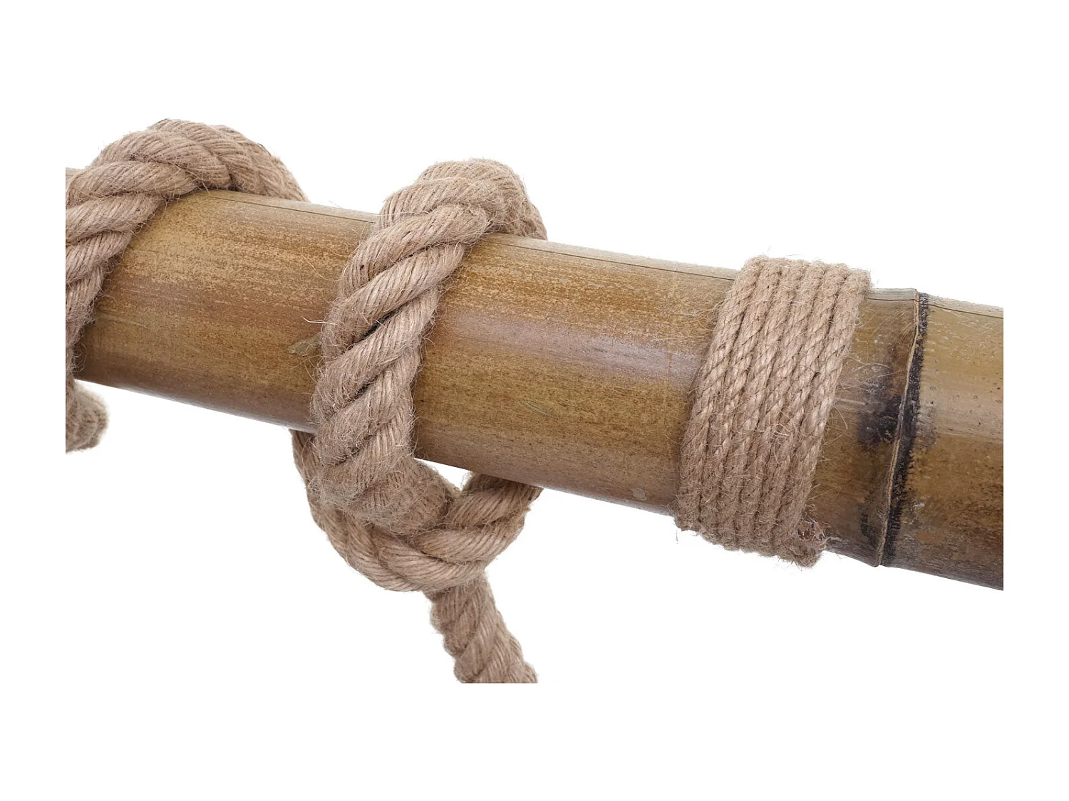 Suspension Lampe lustres style industrielle vintage bambou corde métal noir 3x abat-jour dôme 04_0003598