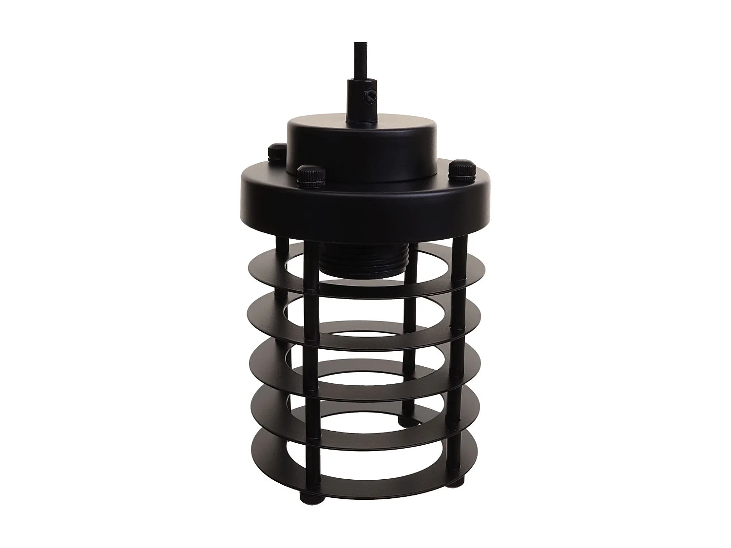 Suspension lampe suspendue suspension design industriel vintage bois massif métal noir 3 abat-jour 04_0004049