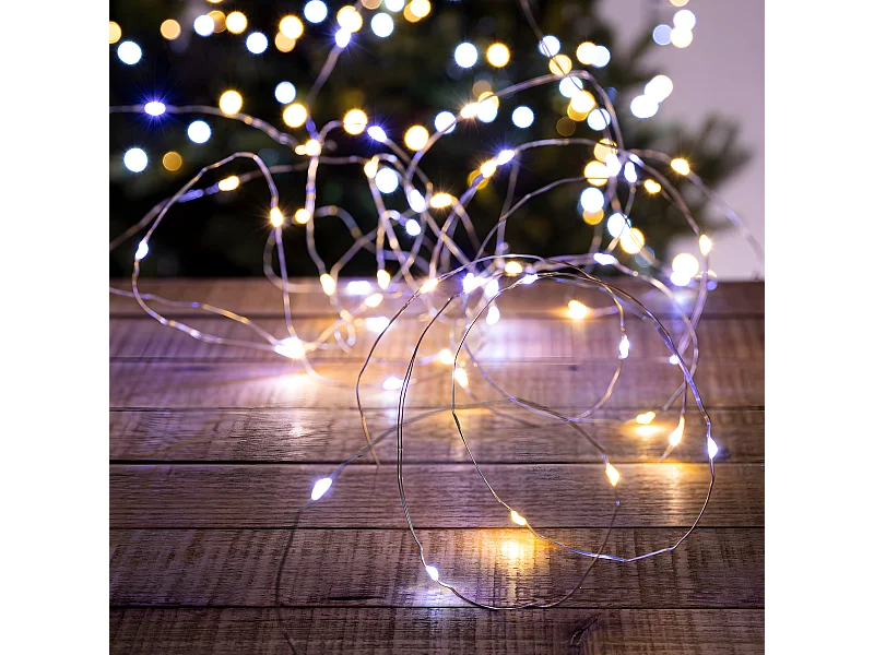 Guirlande Lumineuse Extérieur 30 m 300 MicroLED Blanc mixte 8 jeux de lumière