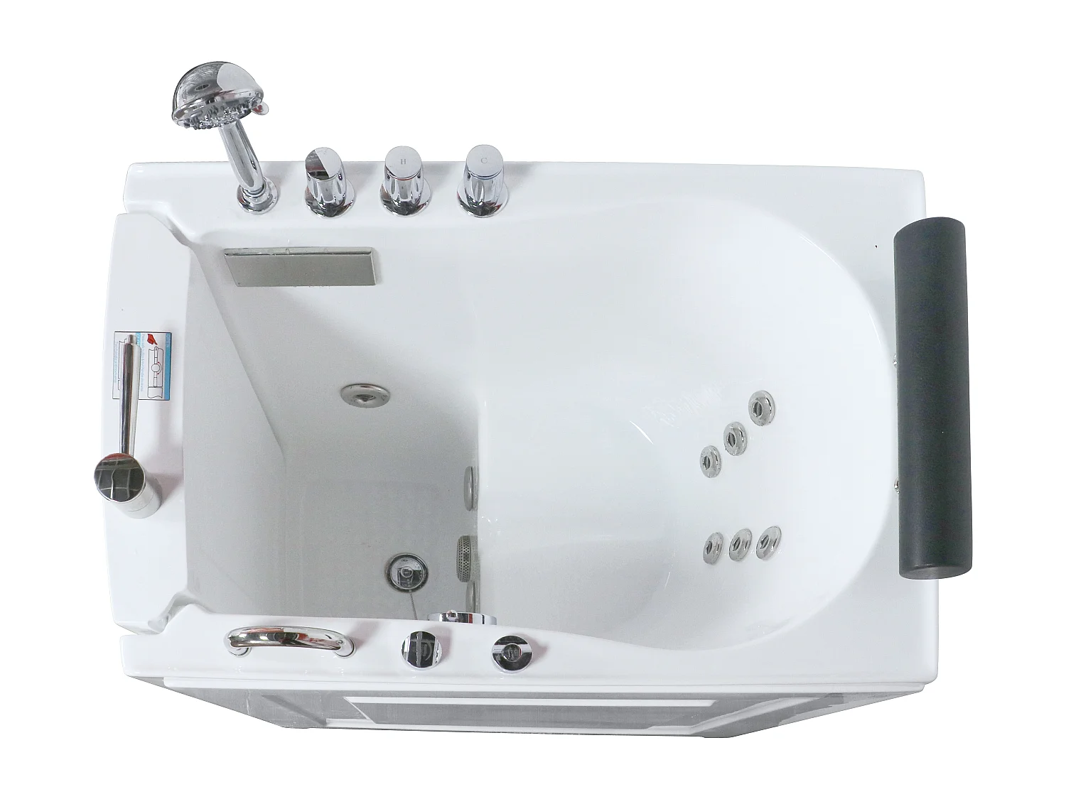 Baignoire balnéo avec porte - 1 place assise - 220L - 101,5 x 69 x 99 cm - BARUVA