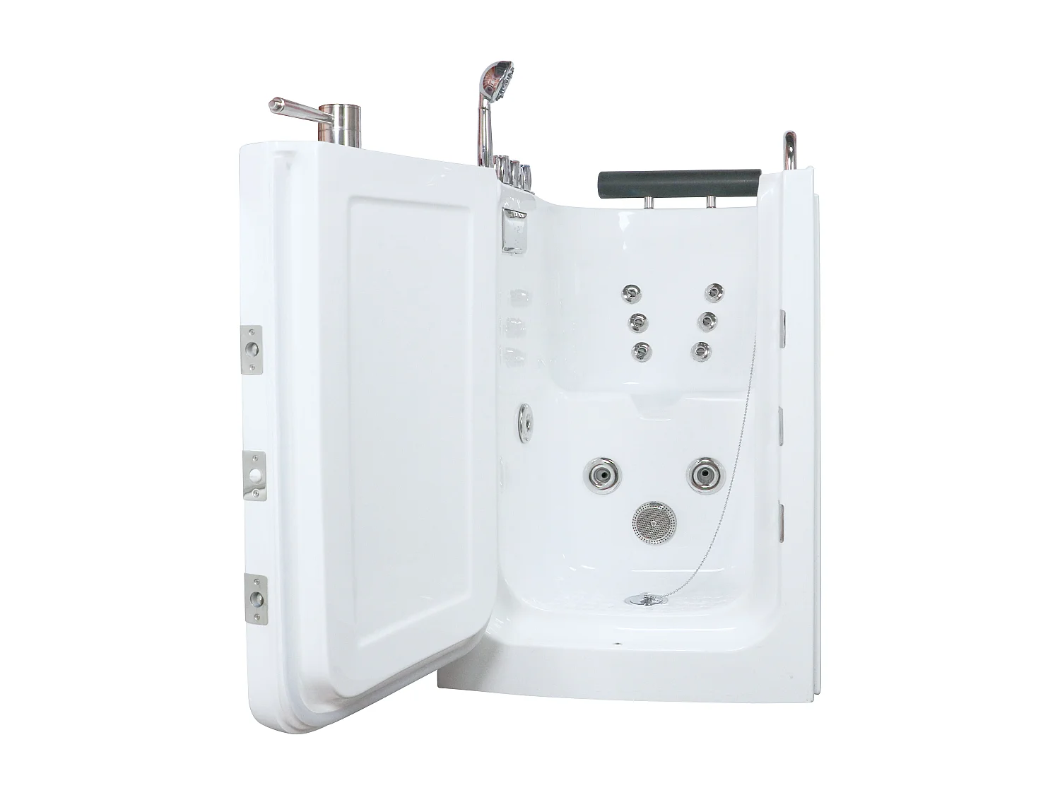 Baignoire balnéo avec porte - 1 place assise - 220L - 101,5 x 69 x 99 cm - BARUVA