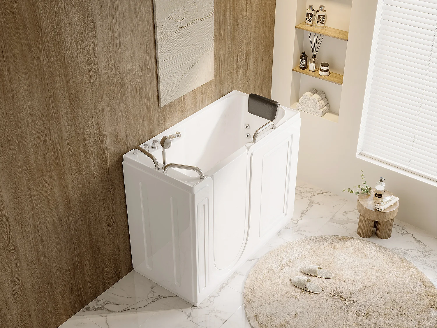 Spa-badekar med dør - 1 siddeplads - 355L - 134,5 x 67,3 x 106 cm - BURAM