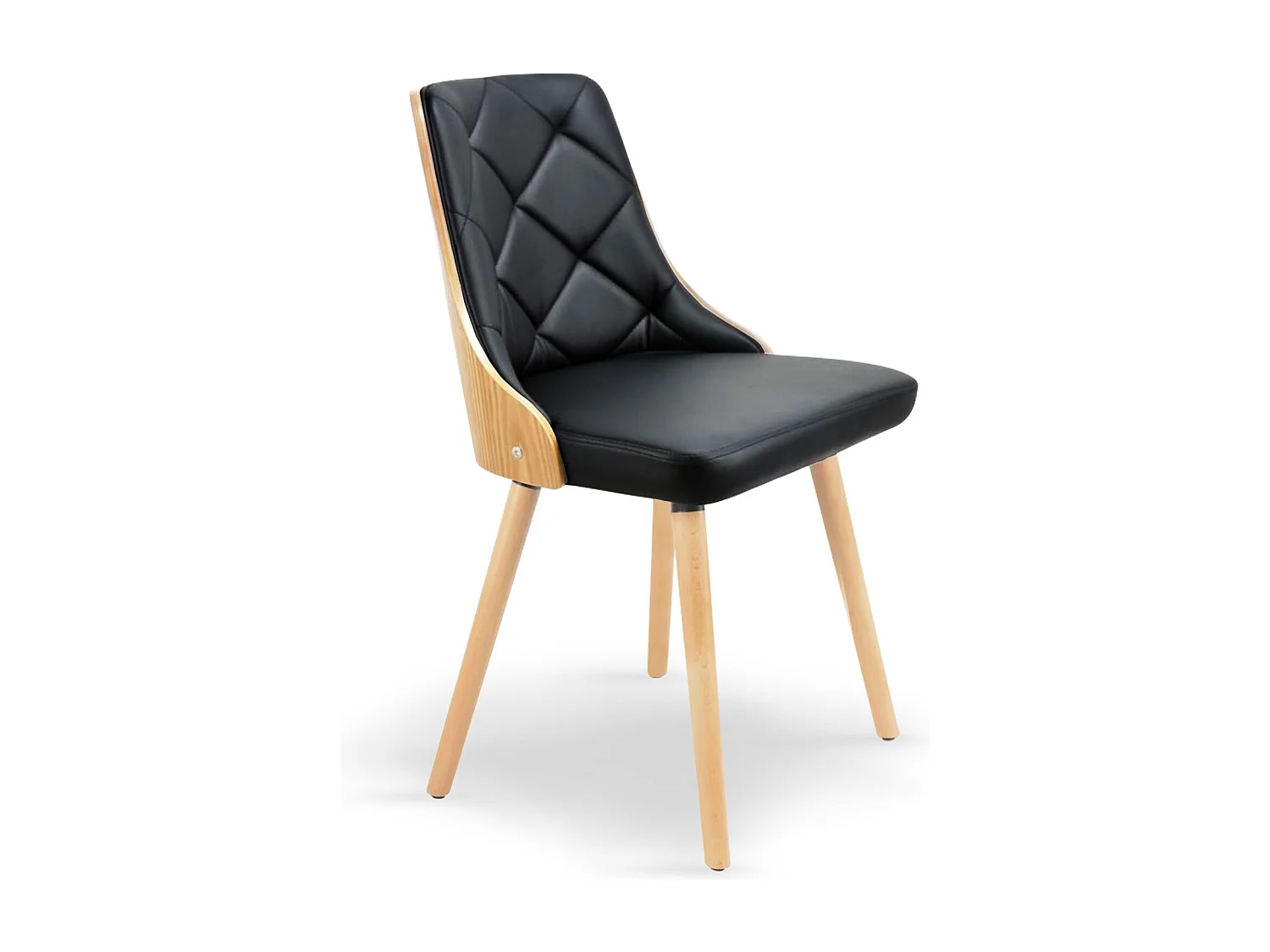 Lot de 8 chaises scandinaves Lalix Chêne Clair et Noir