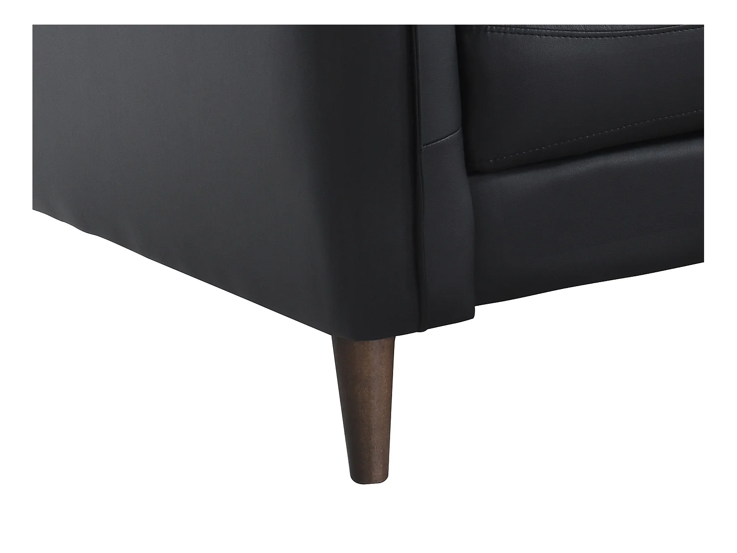 Ecksofa - Ecke links - Büffelleder - Schwarz - SALVI