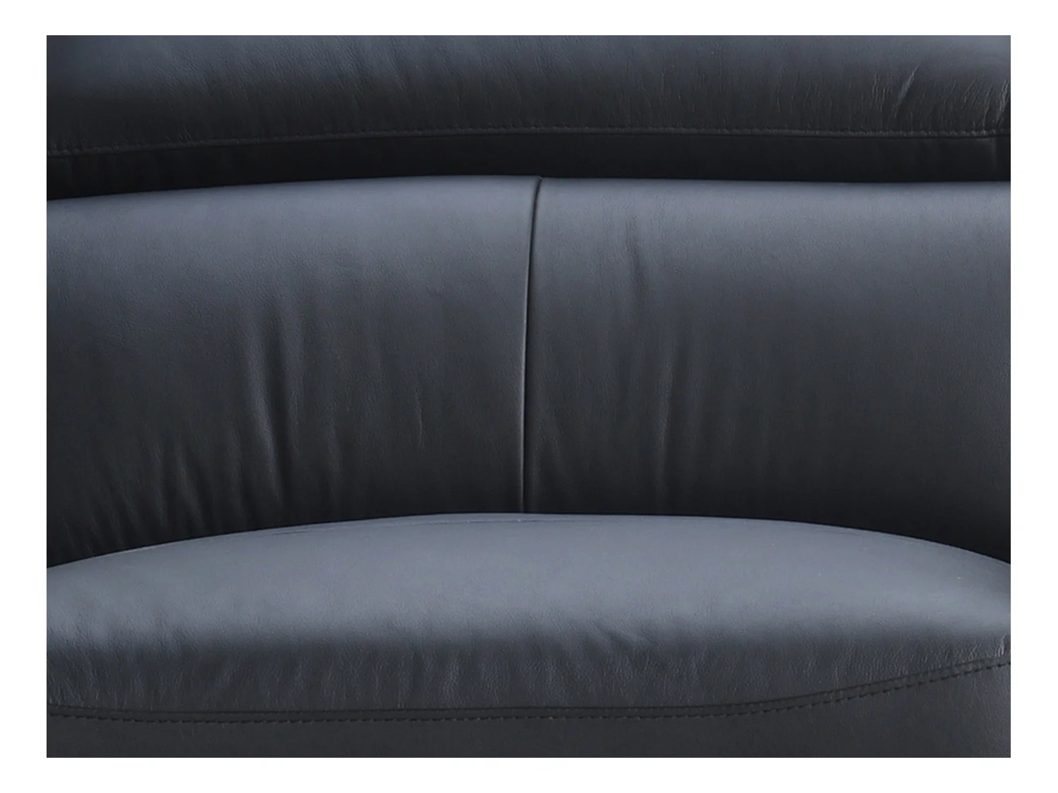 Ecksofa - Ecke links - Büffelleder - Schwarz - SALVI