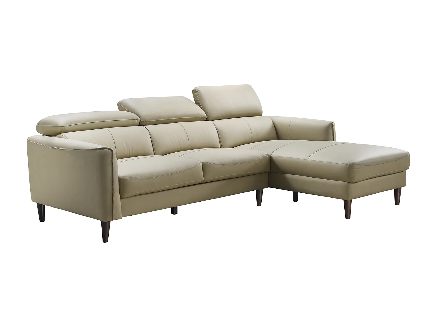 Sofá rinconera (ángulo derecho) de piel de búfalo beige SALVI