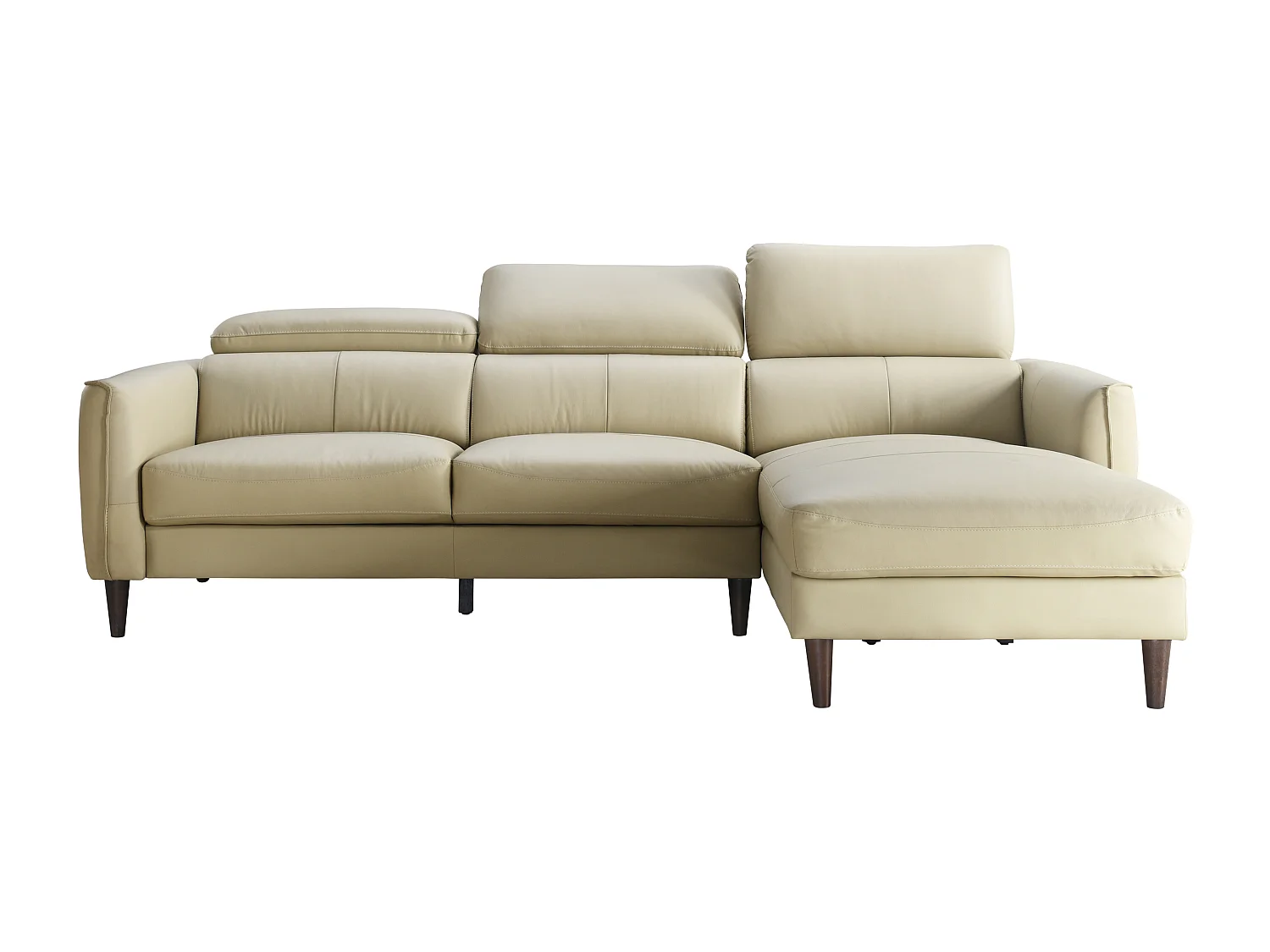 Sofá rinconera (ángulo derecho) de piel de búfalo beige SALVI