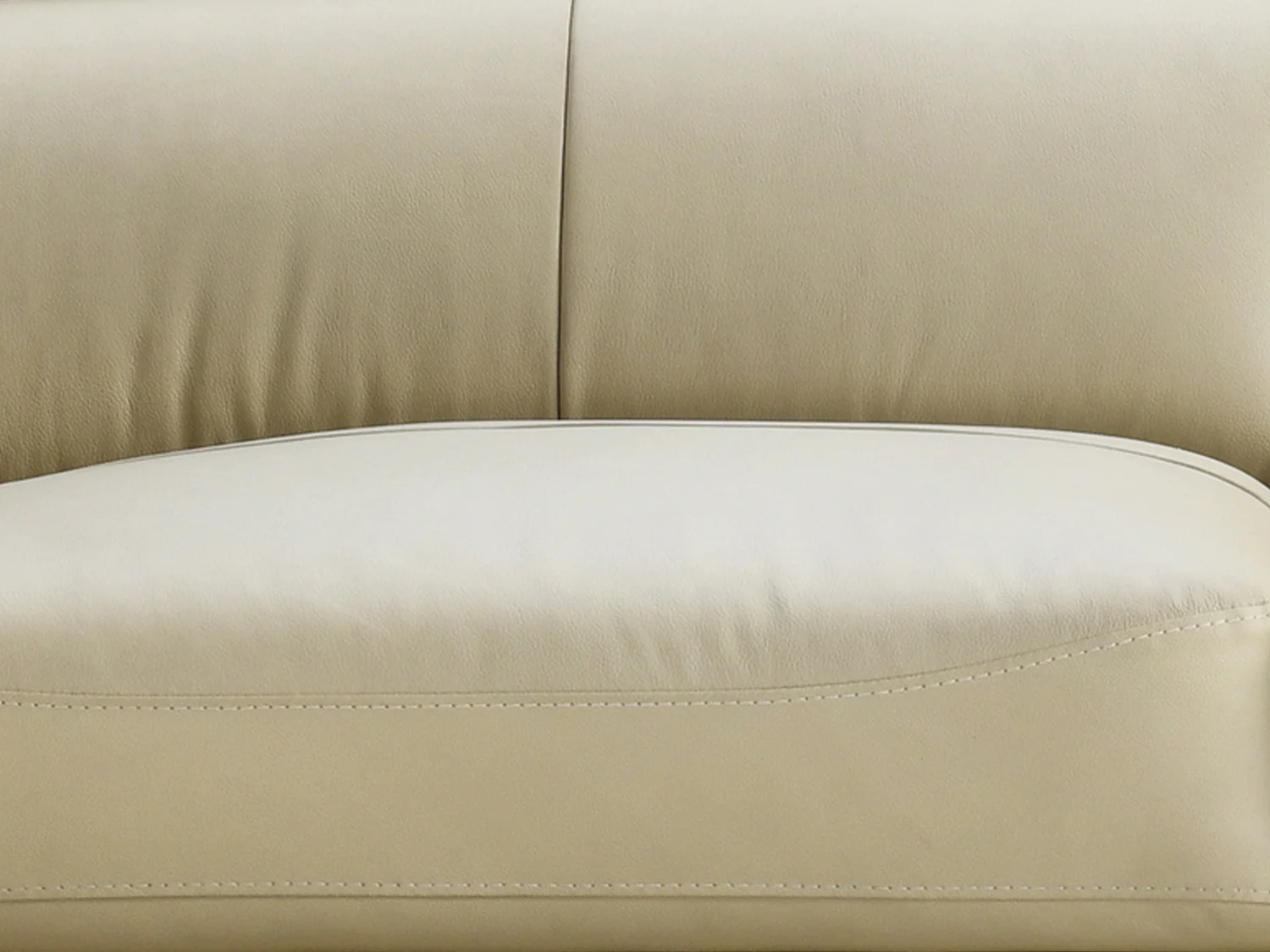 Canapé d'angle droit en cuir de buffle beige SALVI