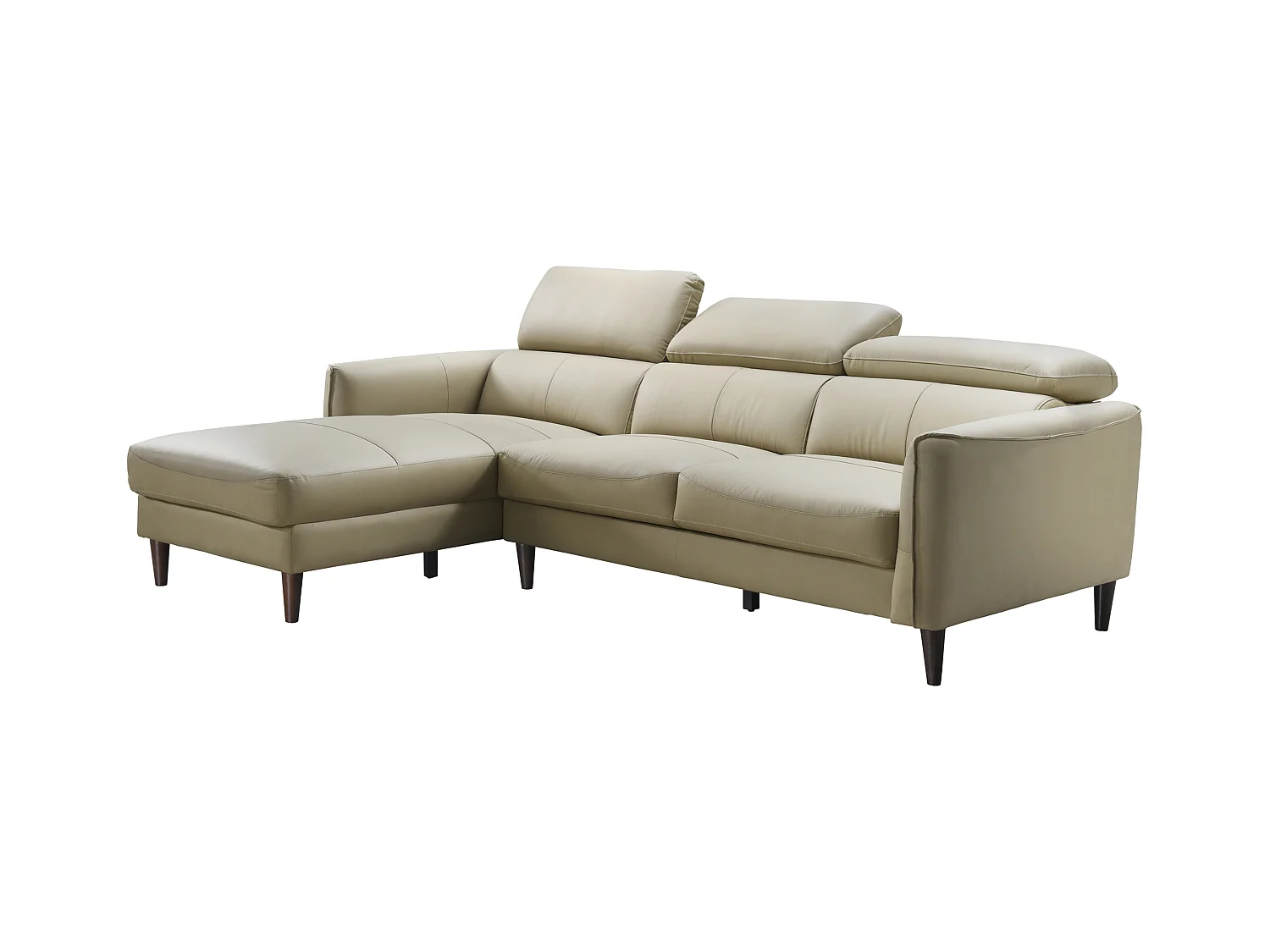 Hoekbank met hoek links van beige buffelleer SALVI