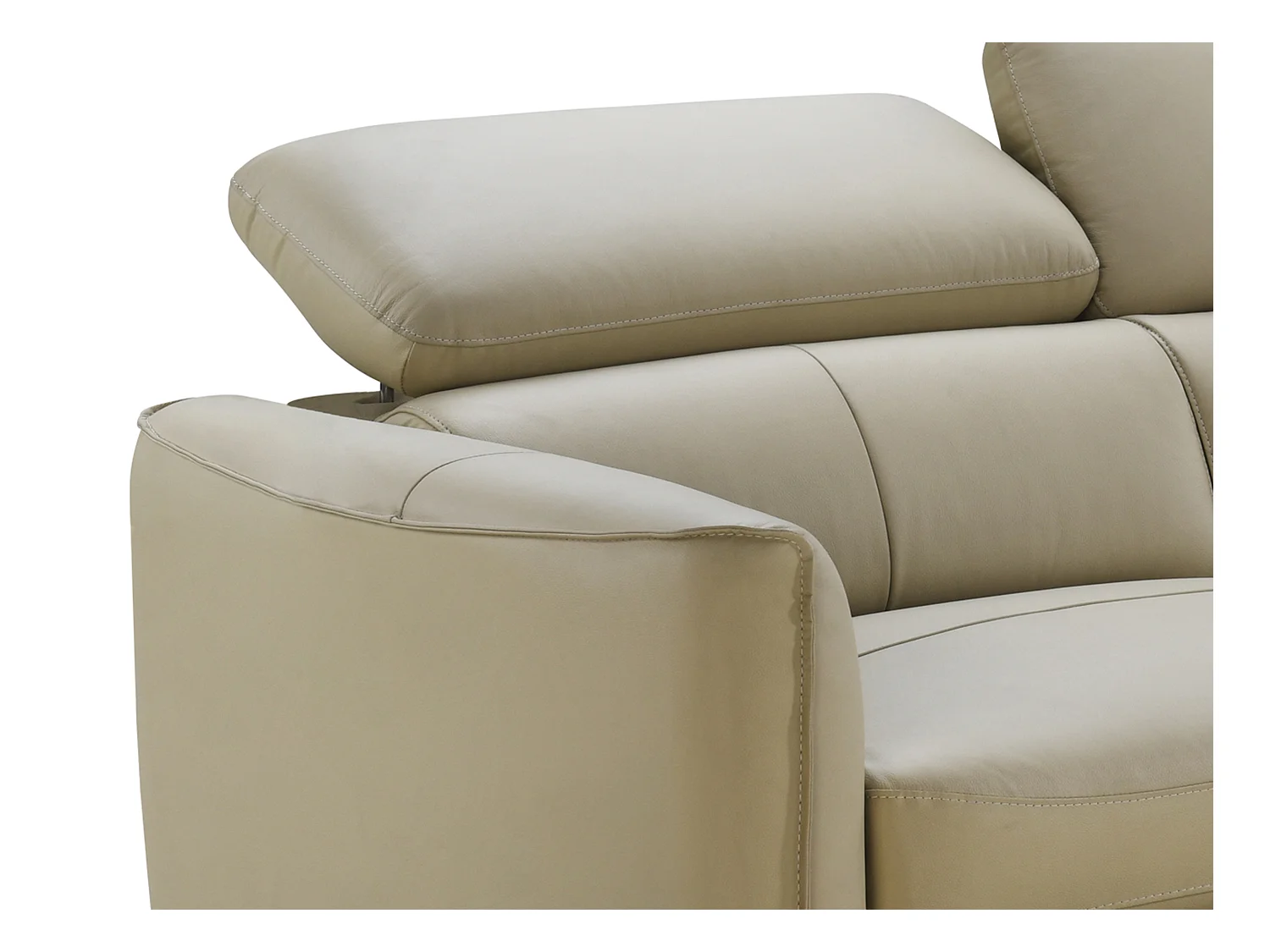 Hoekbank met hoek links van beige buffelleer SALVI