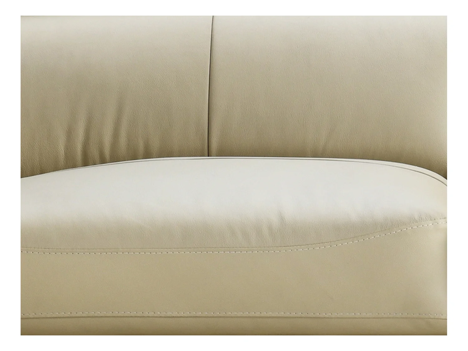 Hoekbank met hoek links van beige buffelleer SALVI