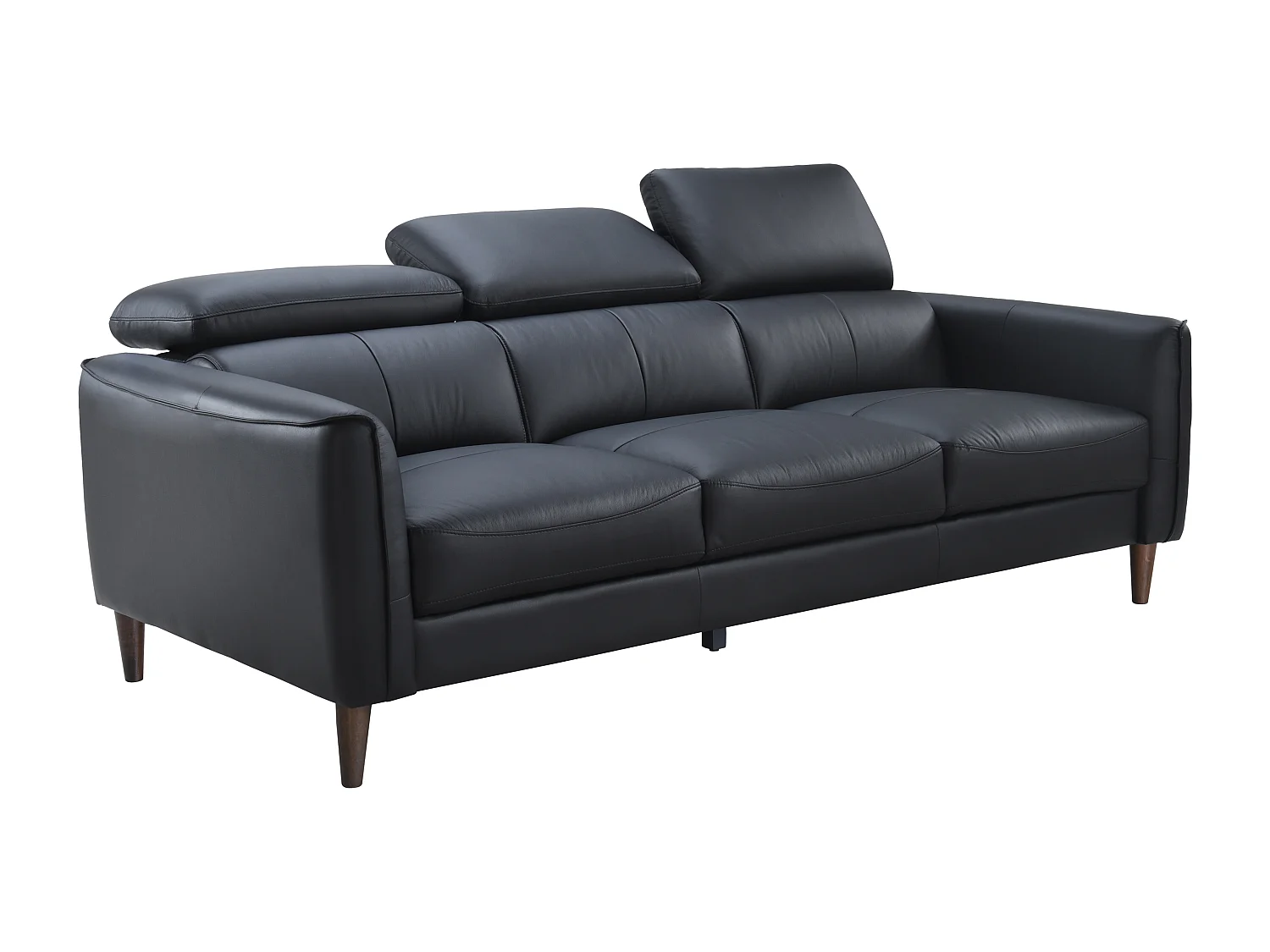 Sofa 3-Sitzer - Büffelleder - Schwarz - SALVI