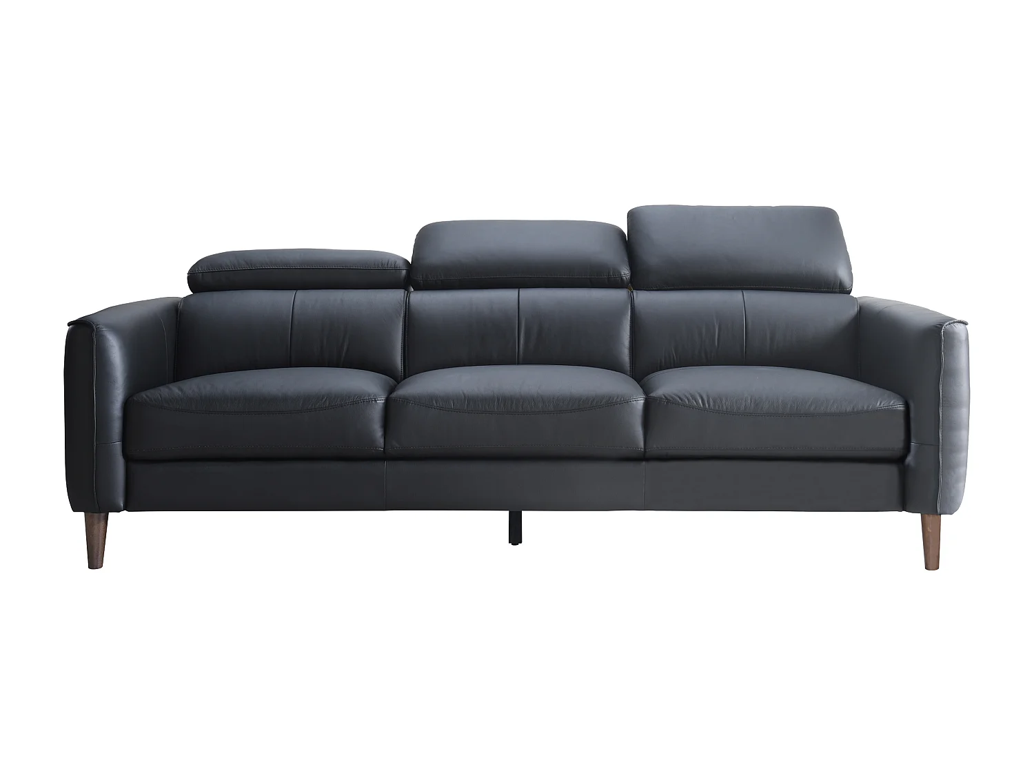 Sofa 3-Sitzer - Büffelleder - Schwarz - SALVI