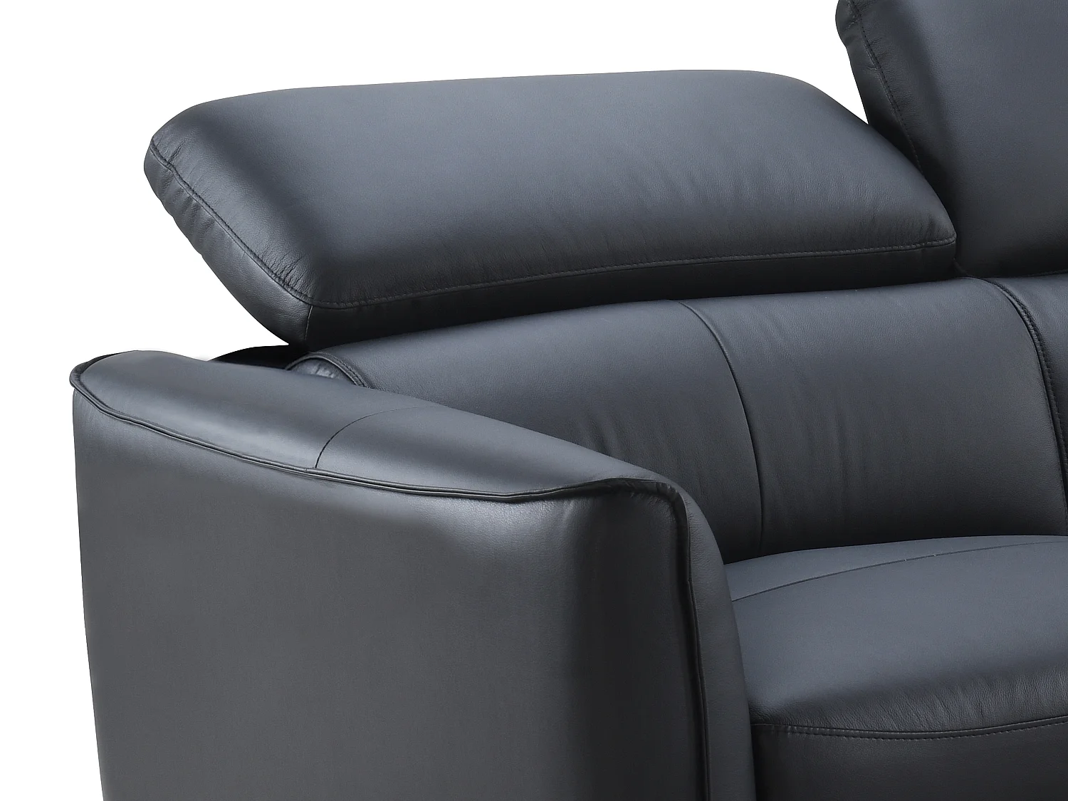 Sofa 3-Sitzer - Büffelleder - Schwarz - SALVI