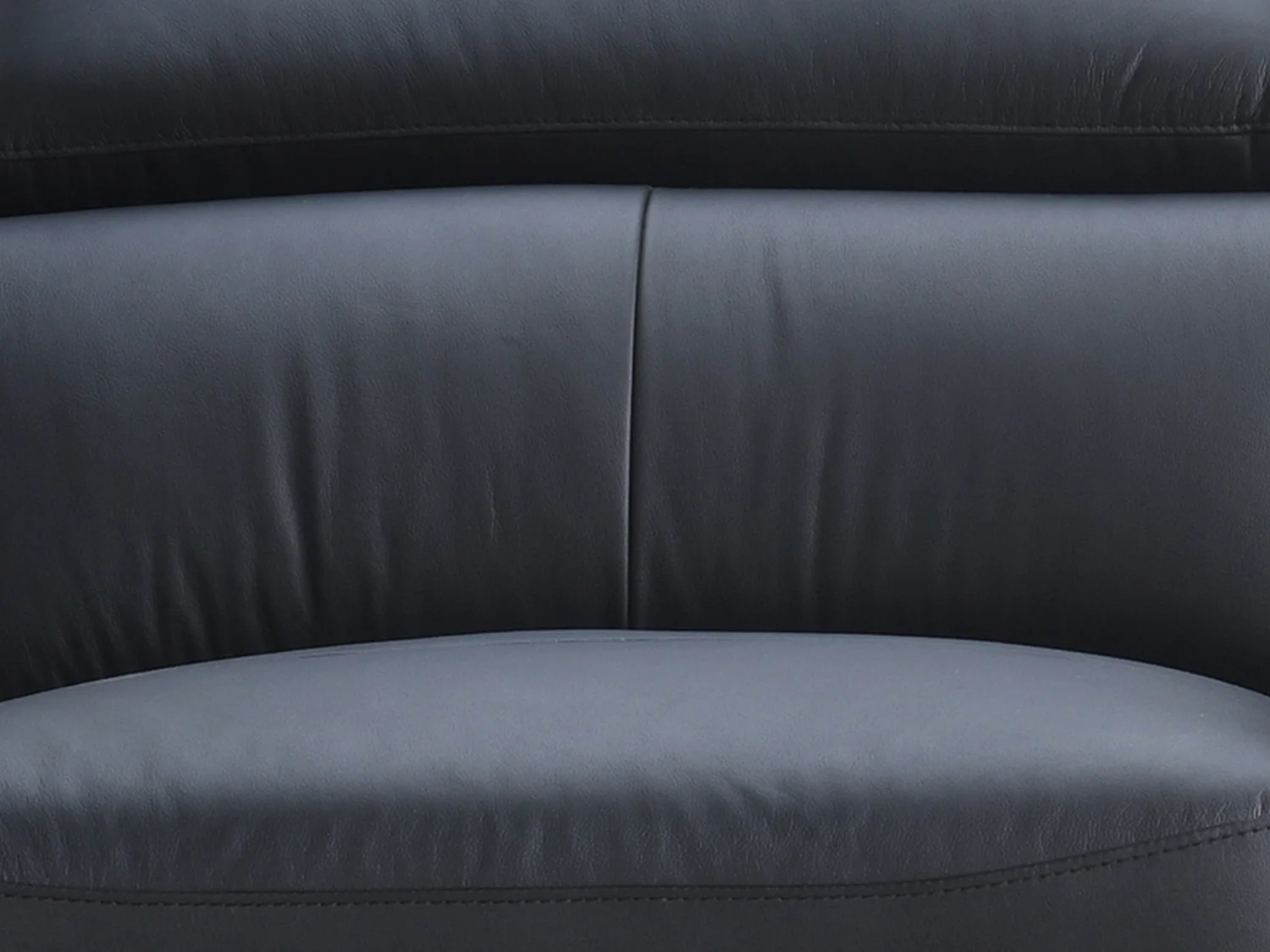 Sofa 3-Sitzer - Büffelleder - Schwarz - SALVI