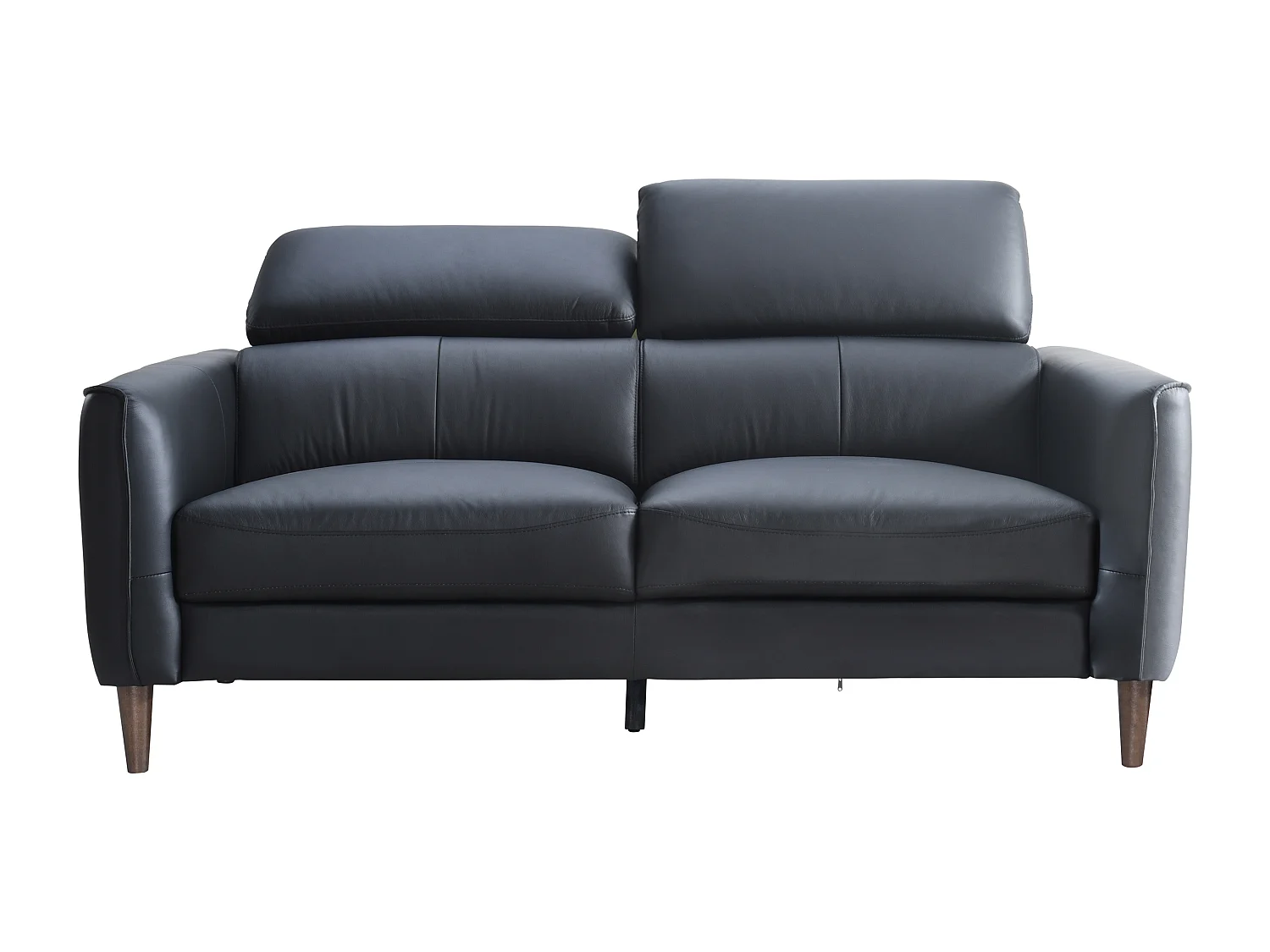 Buffelhudssoffa med 2 platser i svart läder SALVI