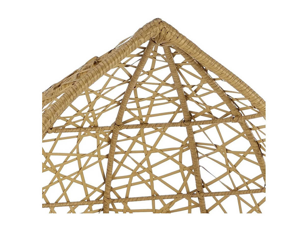 Poltrona a forma di uovo Zora con gambe in rattan sintetico